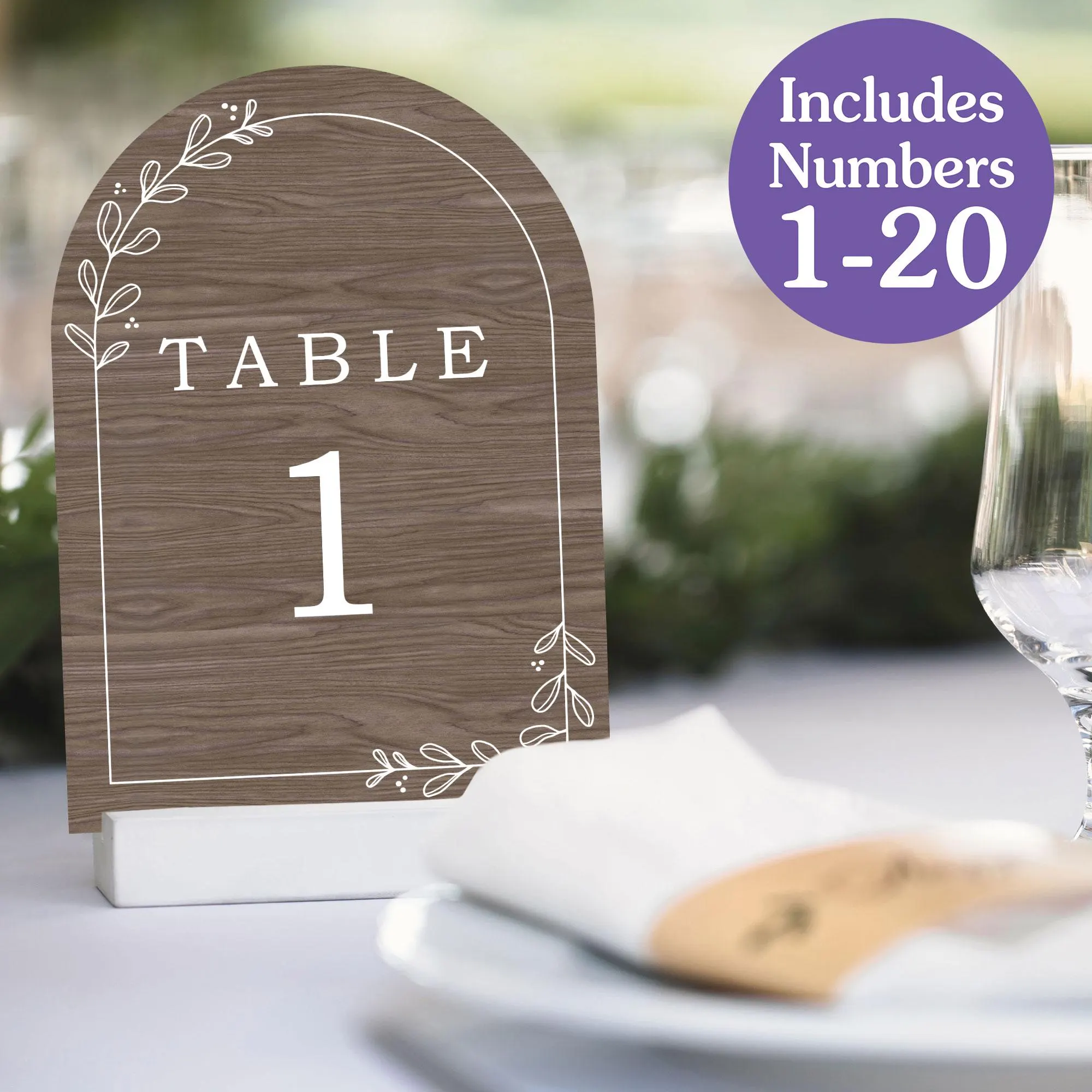 Rustic Wedding Table Numbers, Engagement and Anniversary Party Centerpieces, Double-Sided 5 x 7 inches Paper Cards, Table Numbers - 1-20 - image 3