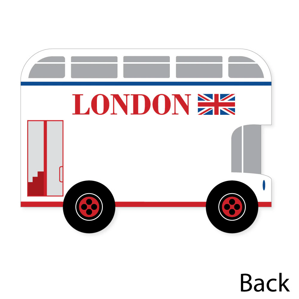 Cheerio, London - Shaped Thank You Cards - British UK Party Thank You Note Cards with Envelopes - Set of 12 - image 5