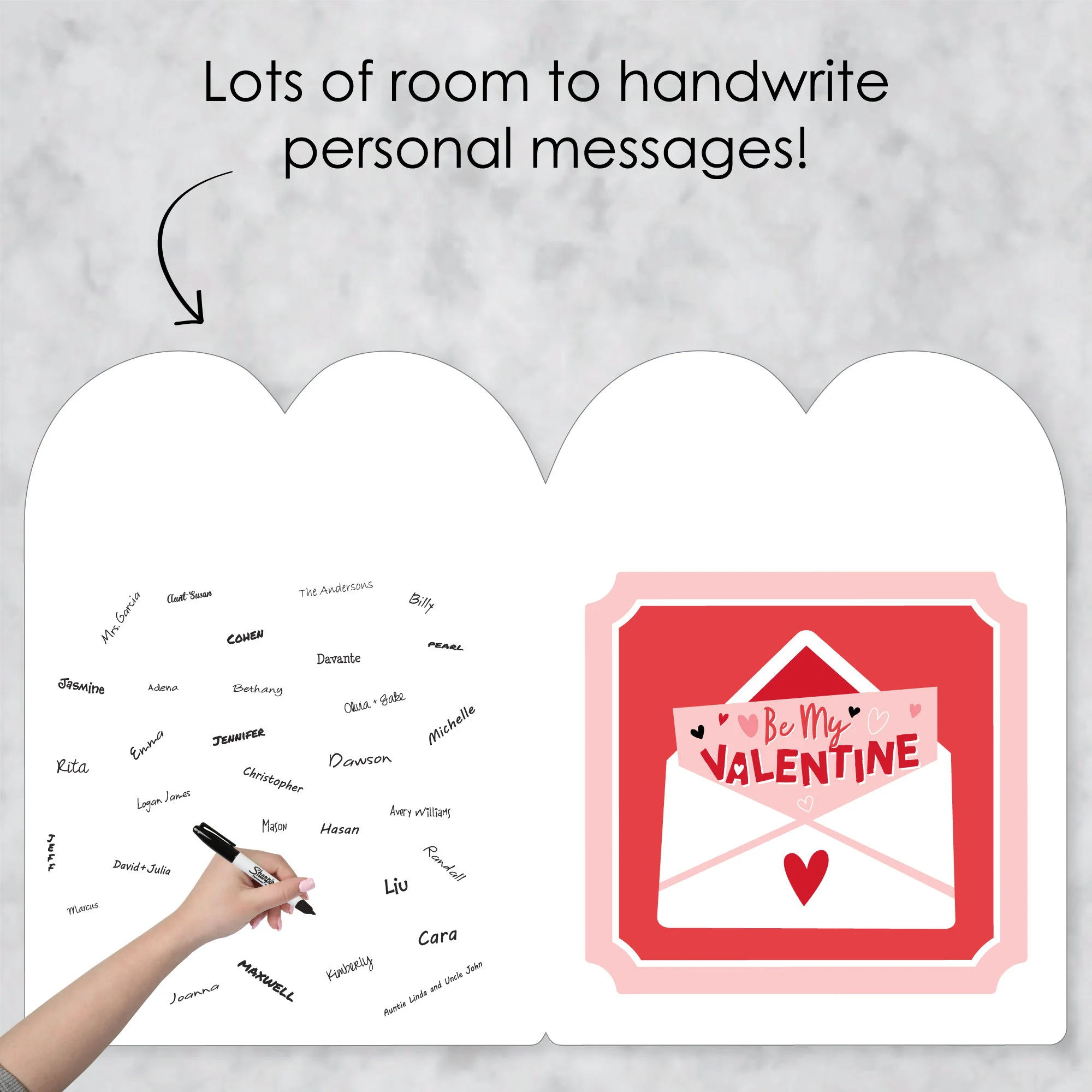 Happy Valentine’s Day - Kids Valentine’s Day Giant Greeting Card - Big Shaped Jumborific Card - 16.5 x 22 inches - image 4