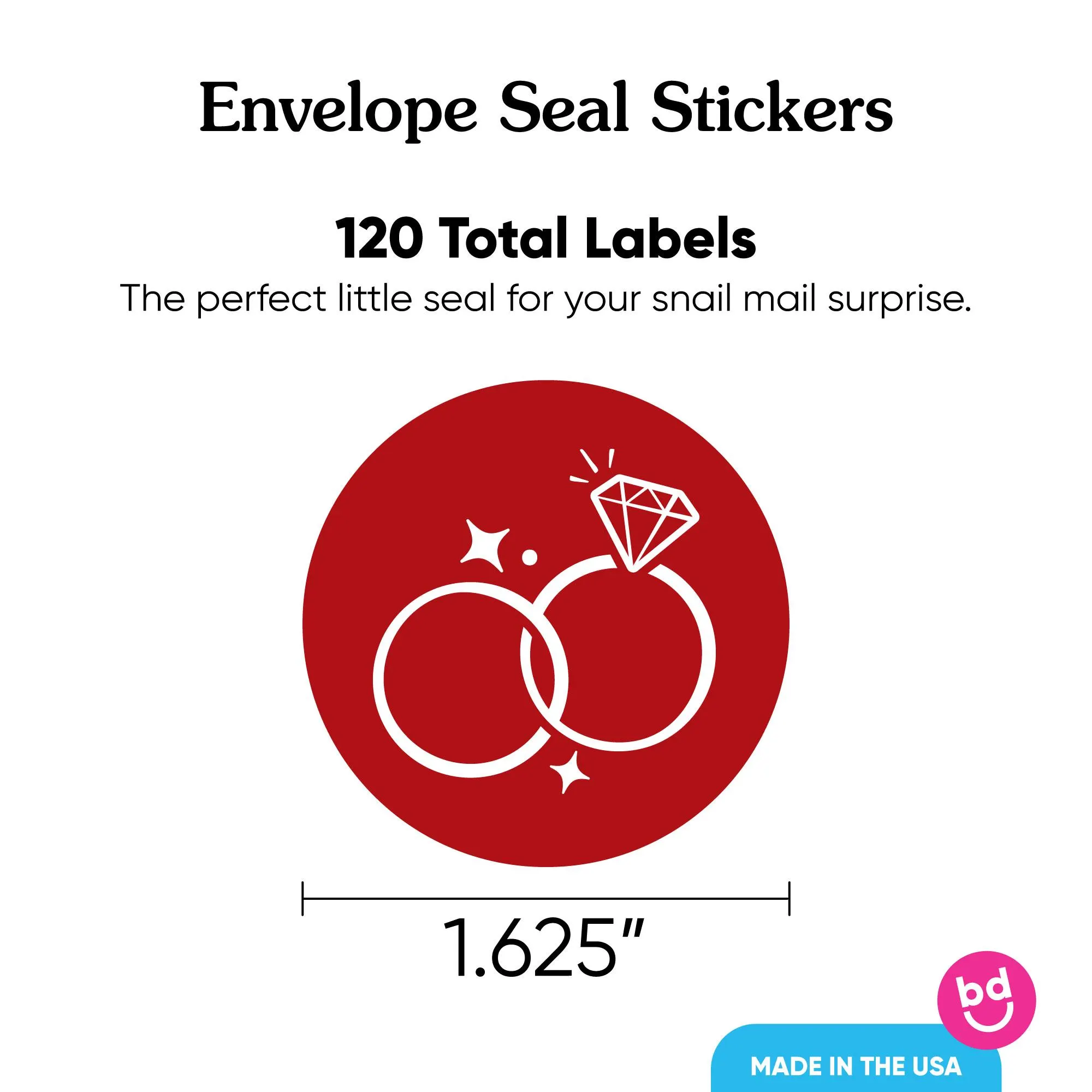Cherry Red Wedding Envelope Seal Stickers, Round Circle Stickers to Seal Invites & Thank You Cards, Announcement Envelope Seals - 120 Count - image 4