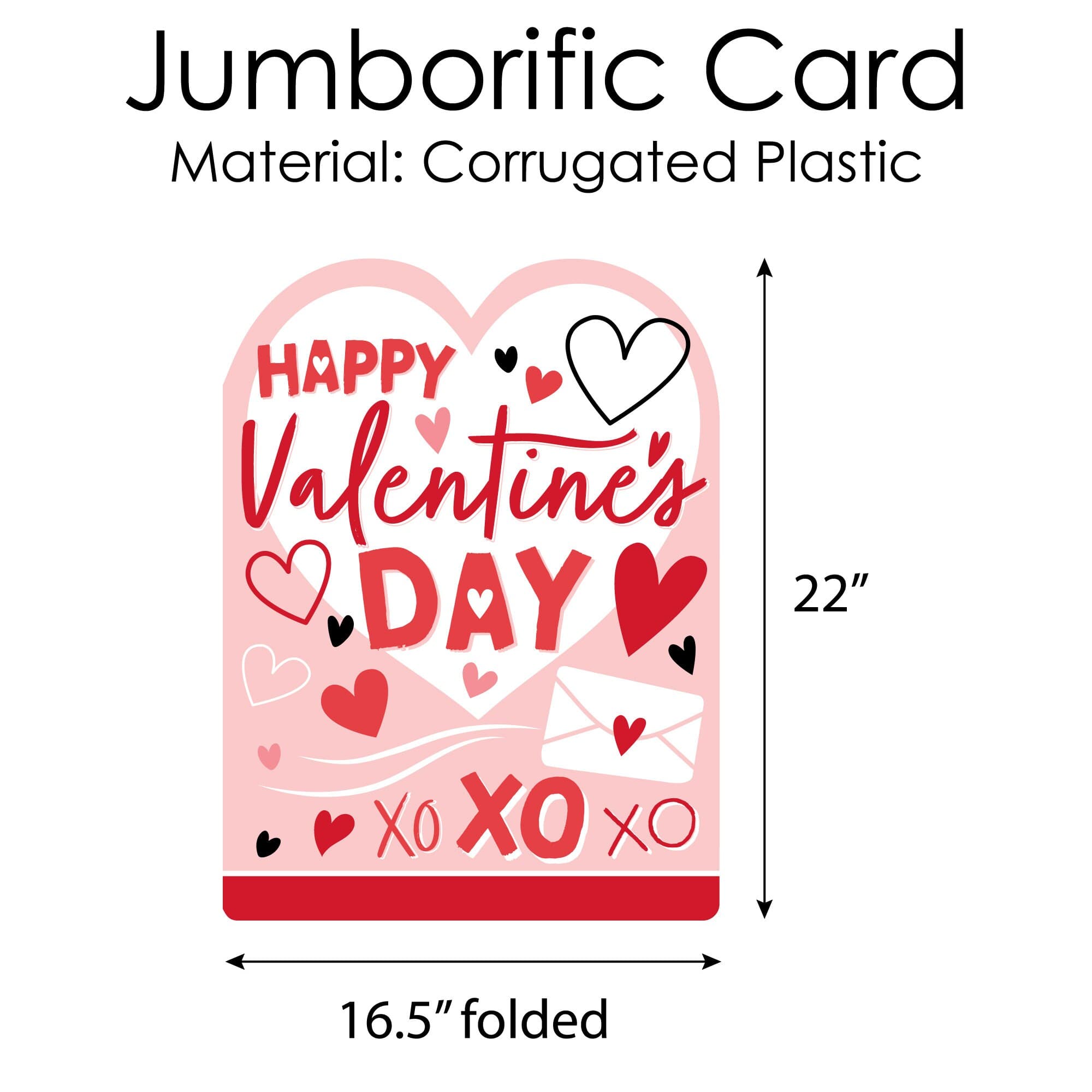 Happy Valentine’s Day - Kids Valentine’s Day Giant Greeting Card - Big Shaped Jumborific Card - 16.5 x 22 inches - image 5