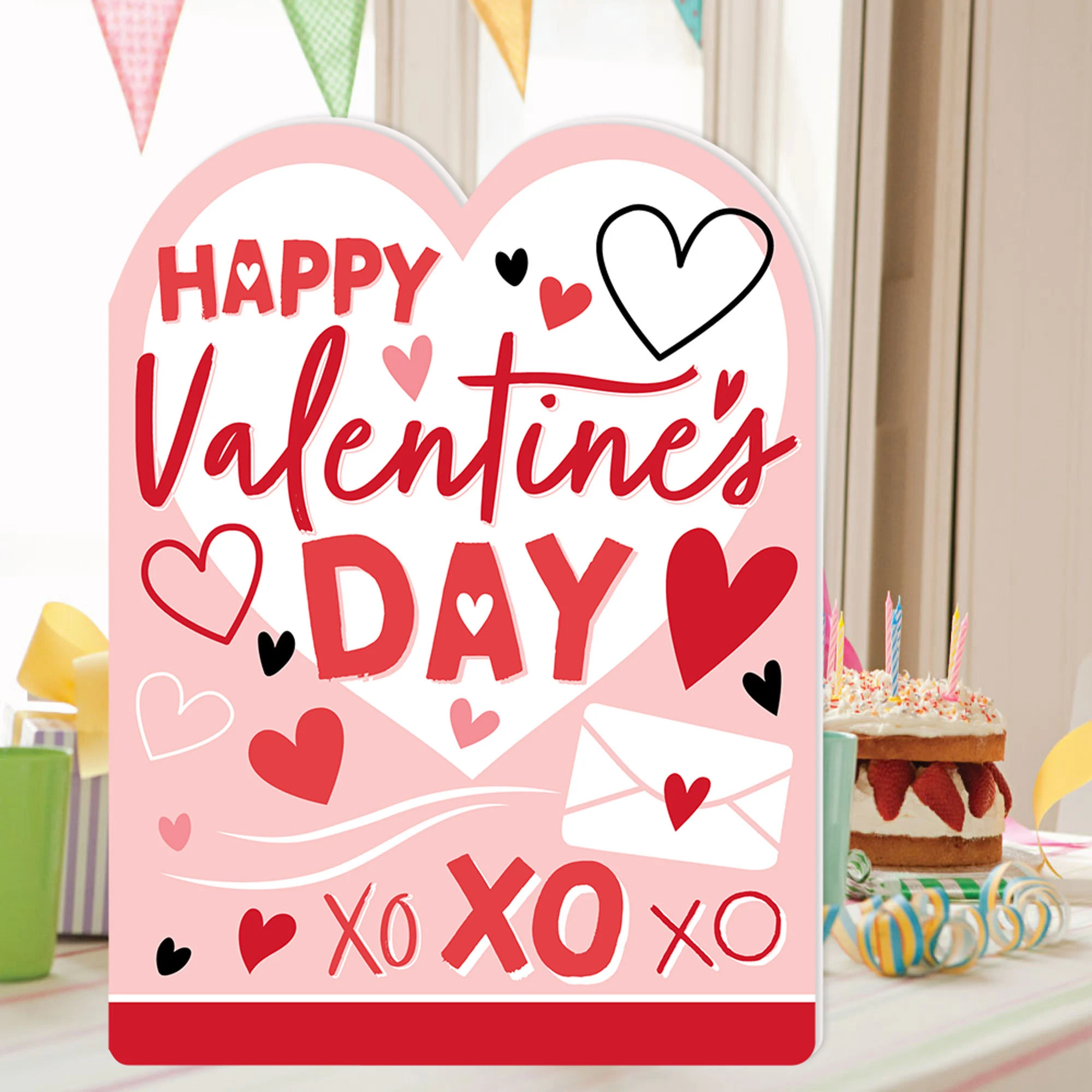 Happy Valentine’s Day - Kids Valentine’s Day Giant Greeting Card - Big Shaped Jumborific Card - 16.5 x 22 inches - image 3