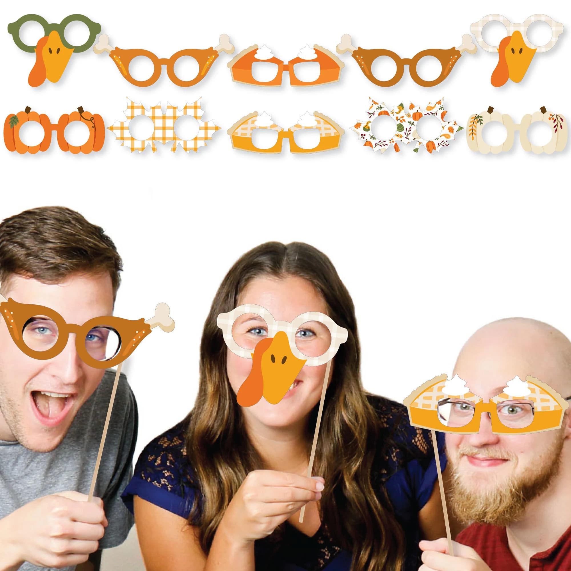 Fall Friends Thanksgiving Glasses - Paper Card Stock Friendsgiving Party Photo Booth Props Kit - 10 Count - image 4