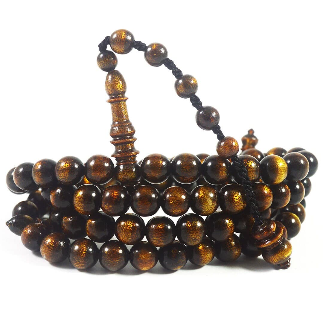 Indahcraft- Yusr Black Coral Sea Muslem Dikr Misbaha islamic Prayer Beads - image 4