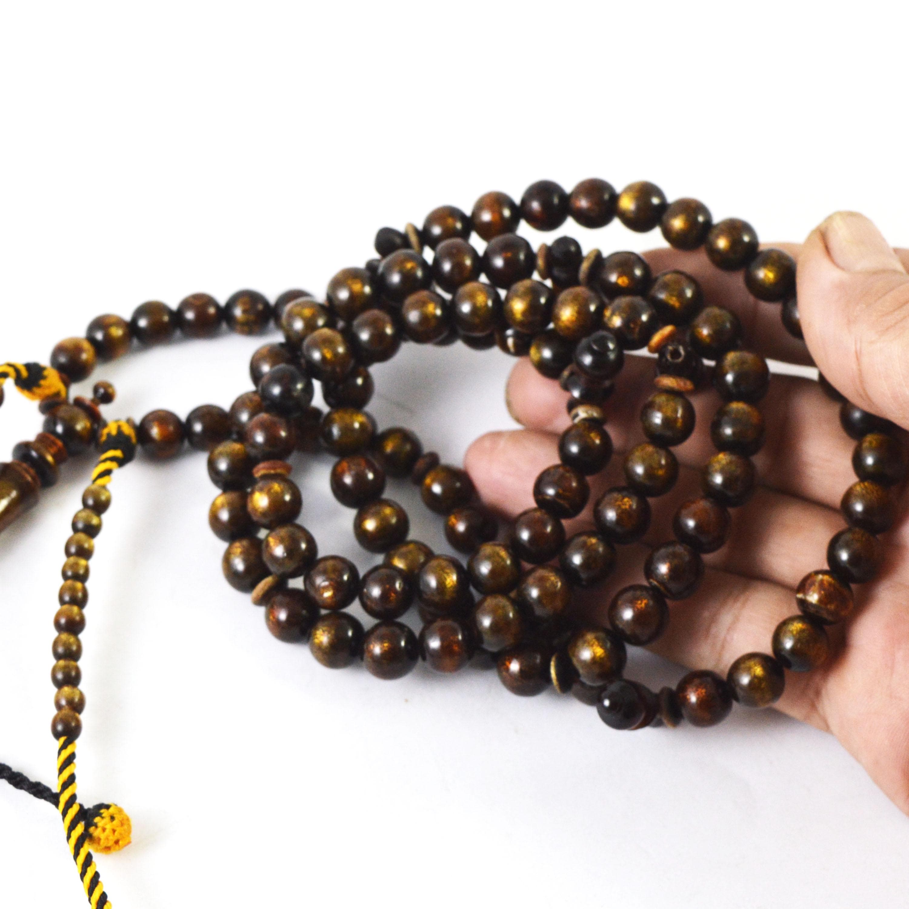 Indahcraft-Muslem Dikr Tijani Misbaha Prayer Beads Gold Yusr Black Coral - image 5