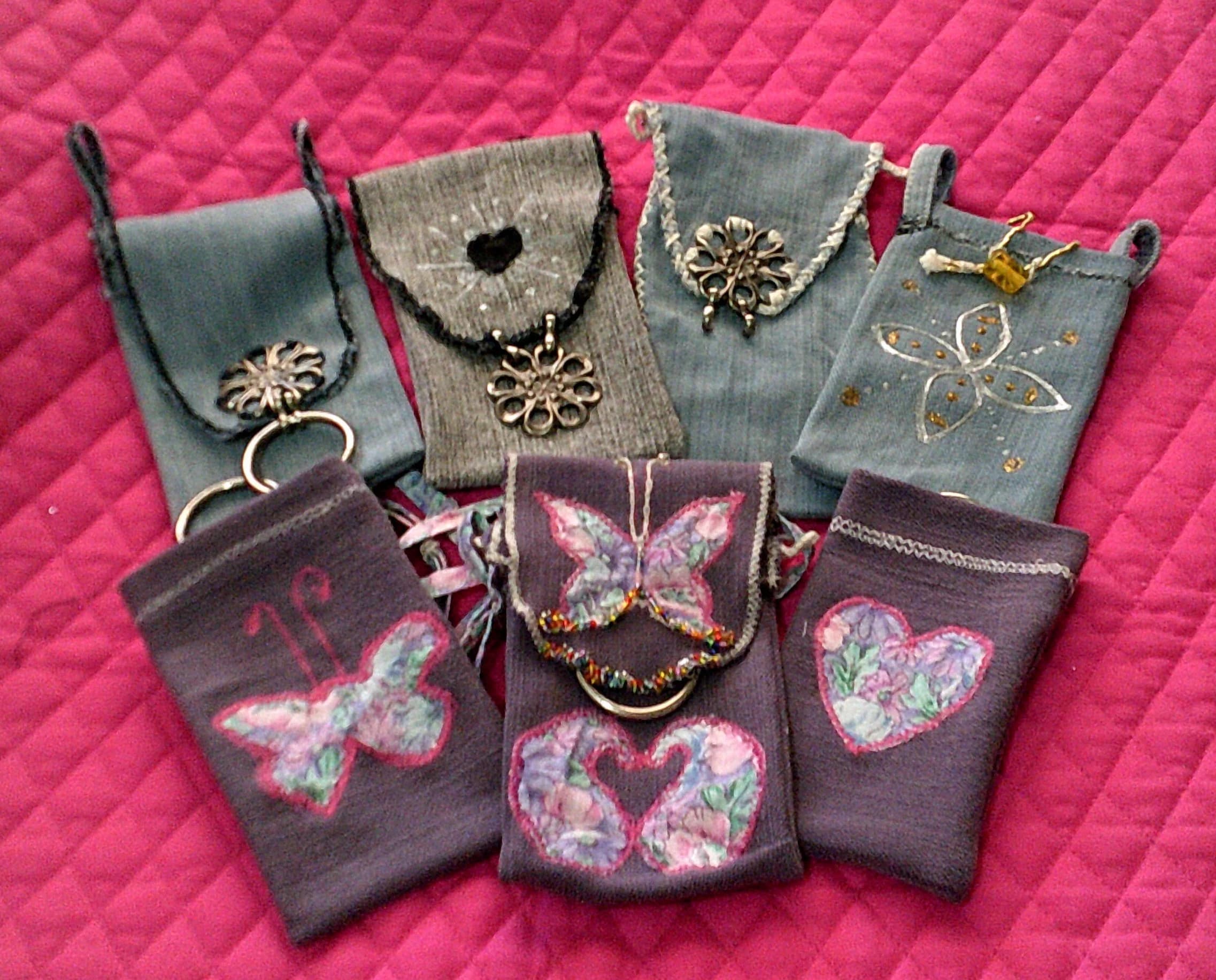 NOW Handy Dandy Cell Phone Pouches! Store Hold Carry & Hang. Keeps us from Misplacing phone In or Outdoors. Many Styles. Chick Useful, NEW!!