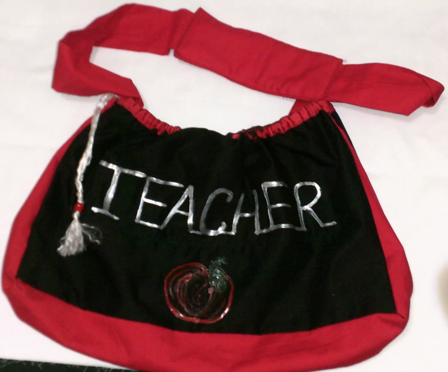 THANK Your Teacher! Teachers Have Class! Fabric 2 Sided Adjustable Teacher Bag. Reliable Handy Practical Sensible! Light Sturdy Made to Last
