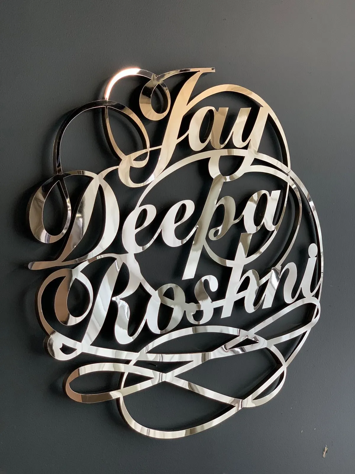 Custom Name Sign Custom Stainless Steel Name Wall Art, 24x24 Mirror Finish Script - image 2