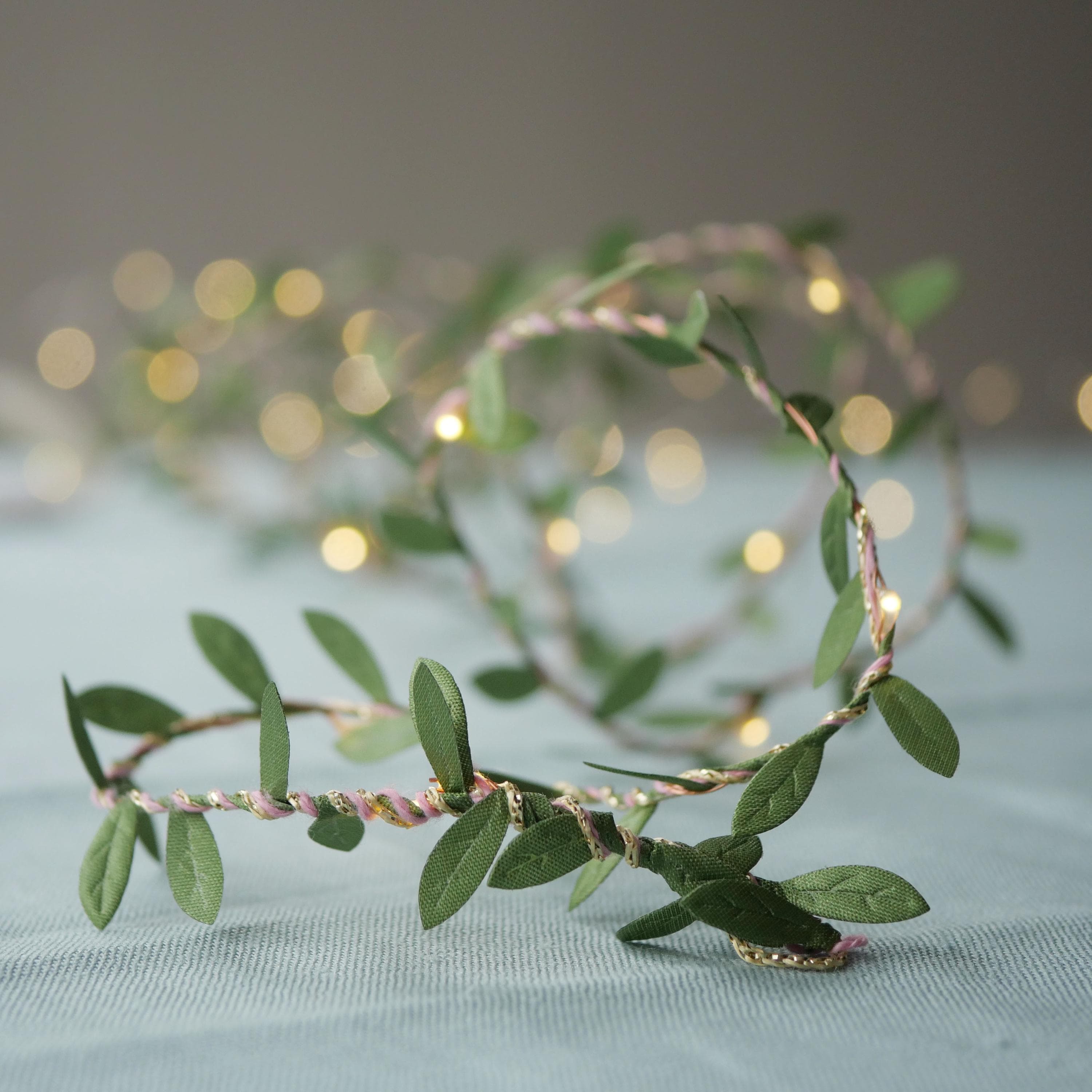Green Leaf Fairy Lights, String Lights, Rustic Wedding & Table Decorations