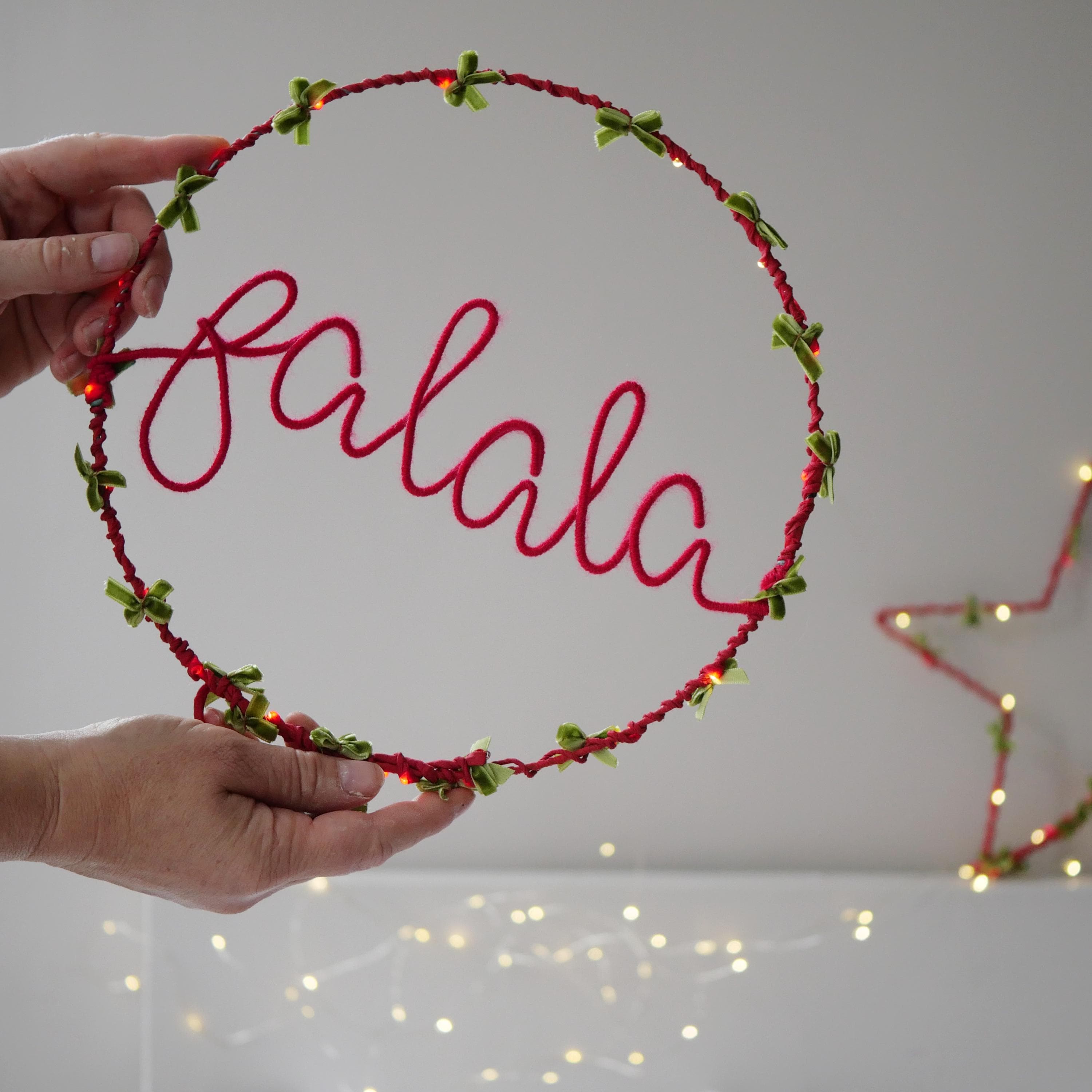 Velvet Bow Light Up Slogan Wreath - image 4
