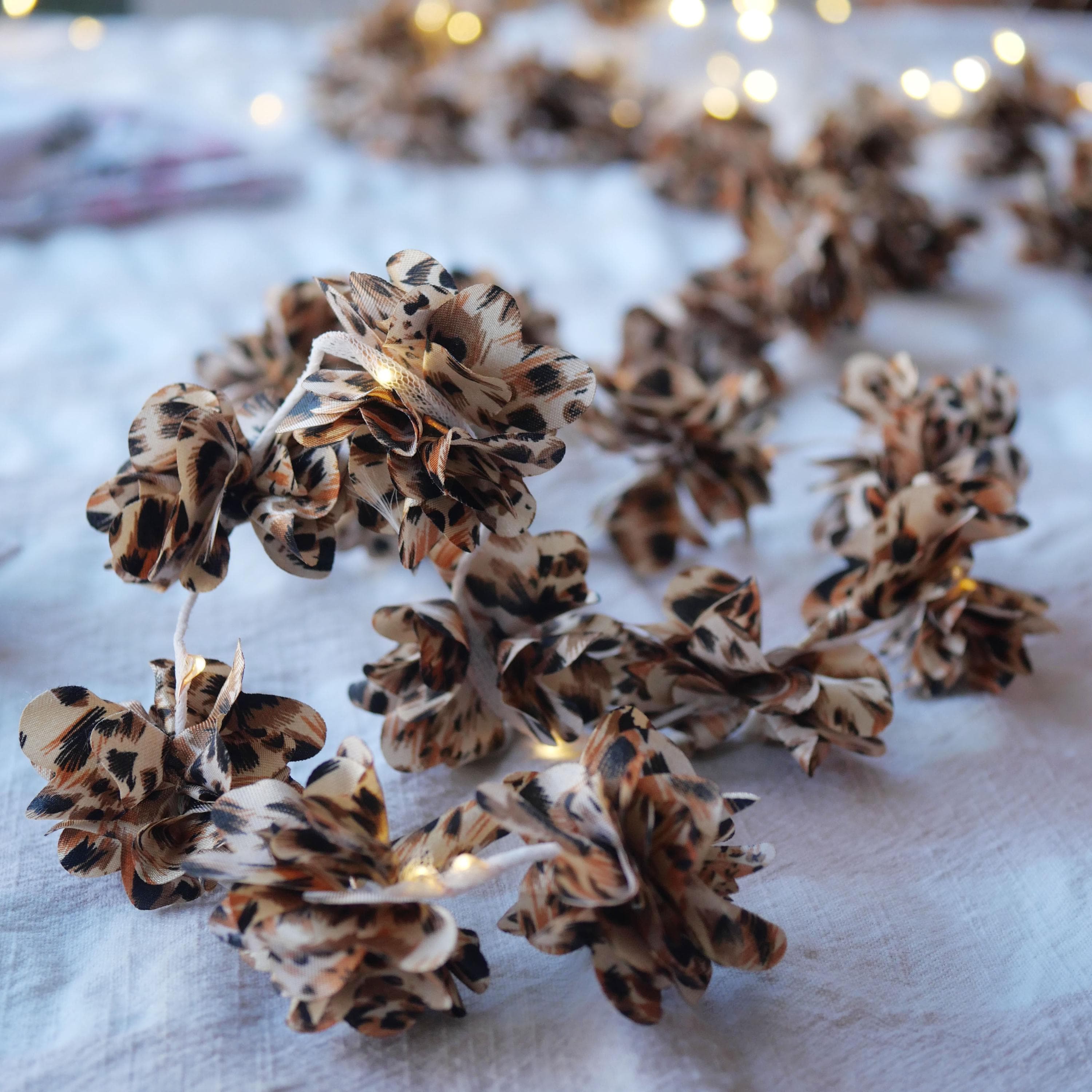 Leopard Print Flower Fairy Lights | Wedding Decorations | Petal String Lights