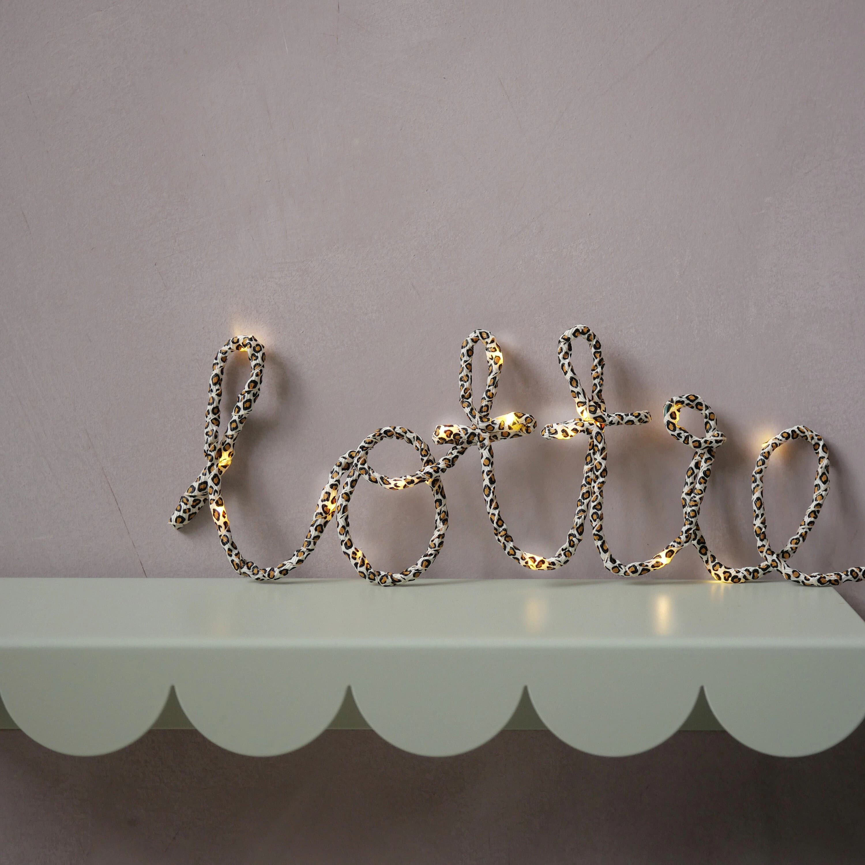 Personalised Leopard Print Name in Lights