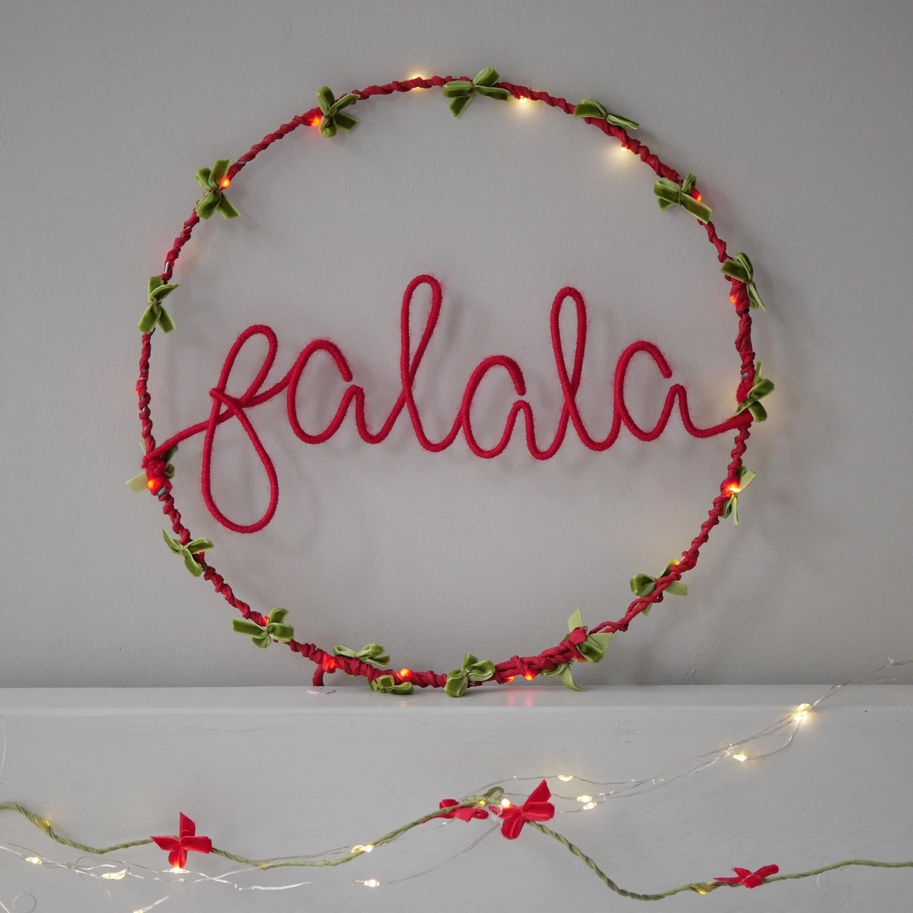 Velvet Bow Light Up Slogan Wreath - image 5