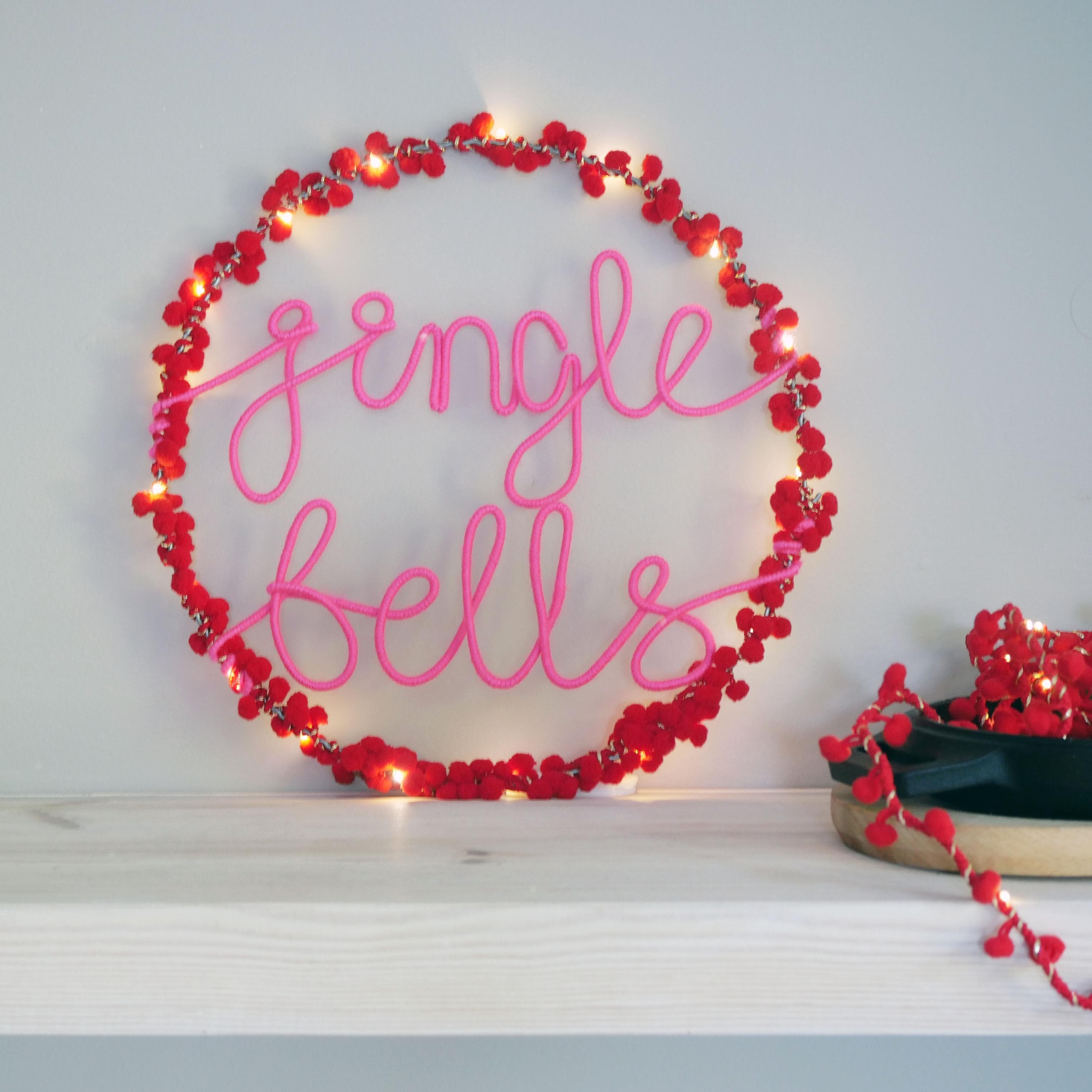 Jingle Bells Christmas Wreath: Handmade Holiday Door Decor