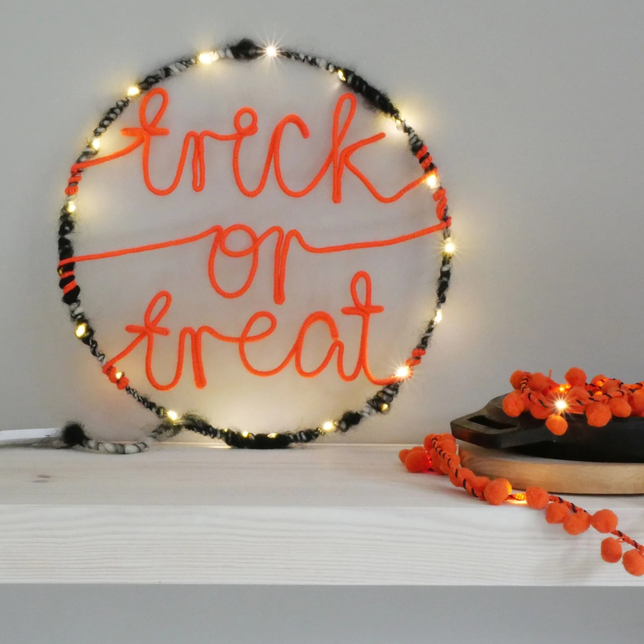 Trick or Treat Halloween Sign | Light Up Halloween Wall Decor - image 3
