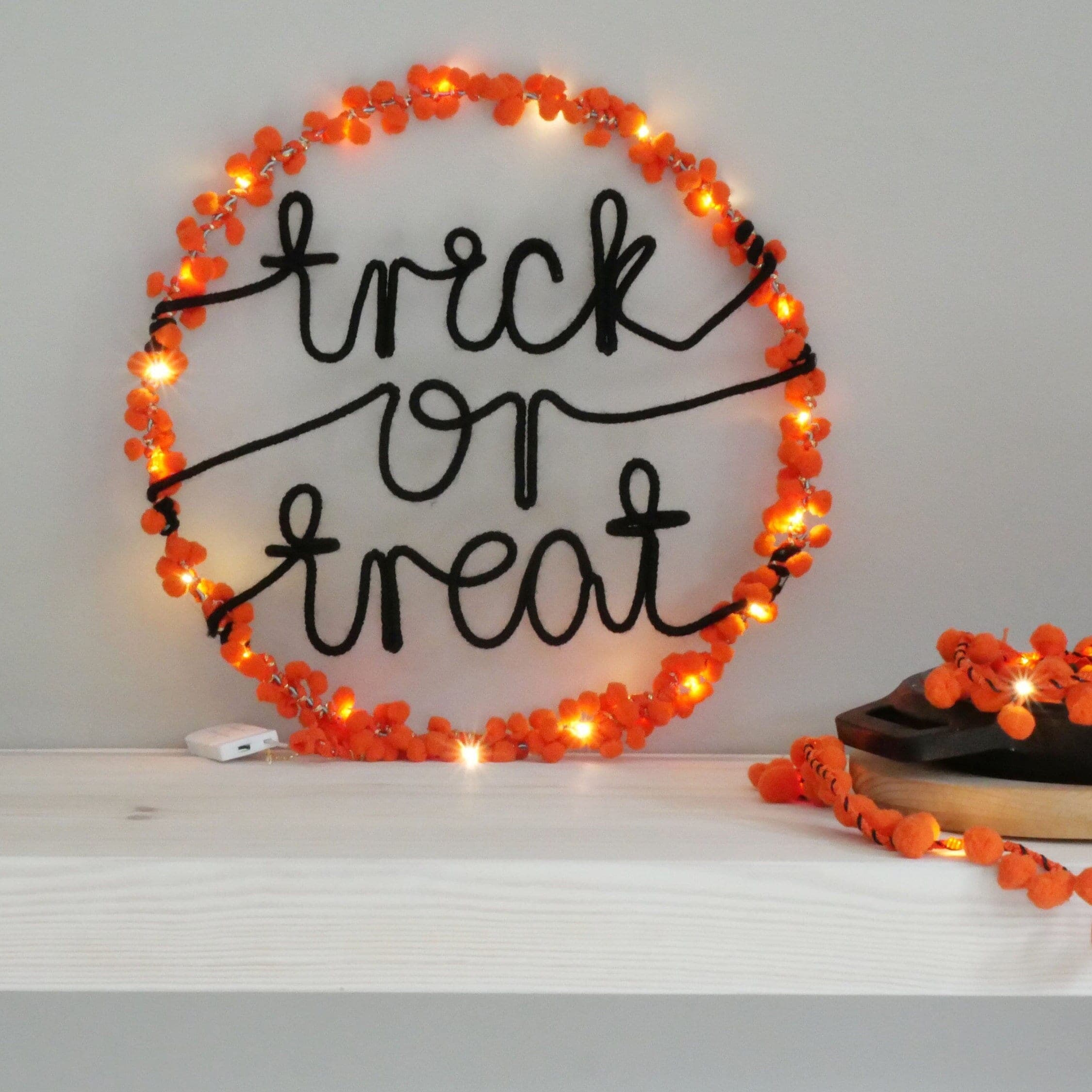 Trick or Treat Halloween Sign | Light Up Halloween Wall Decor