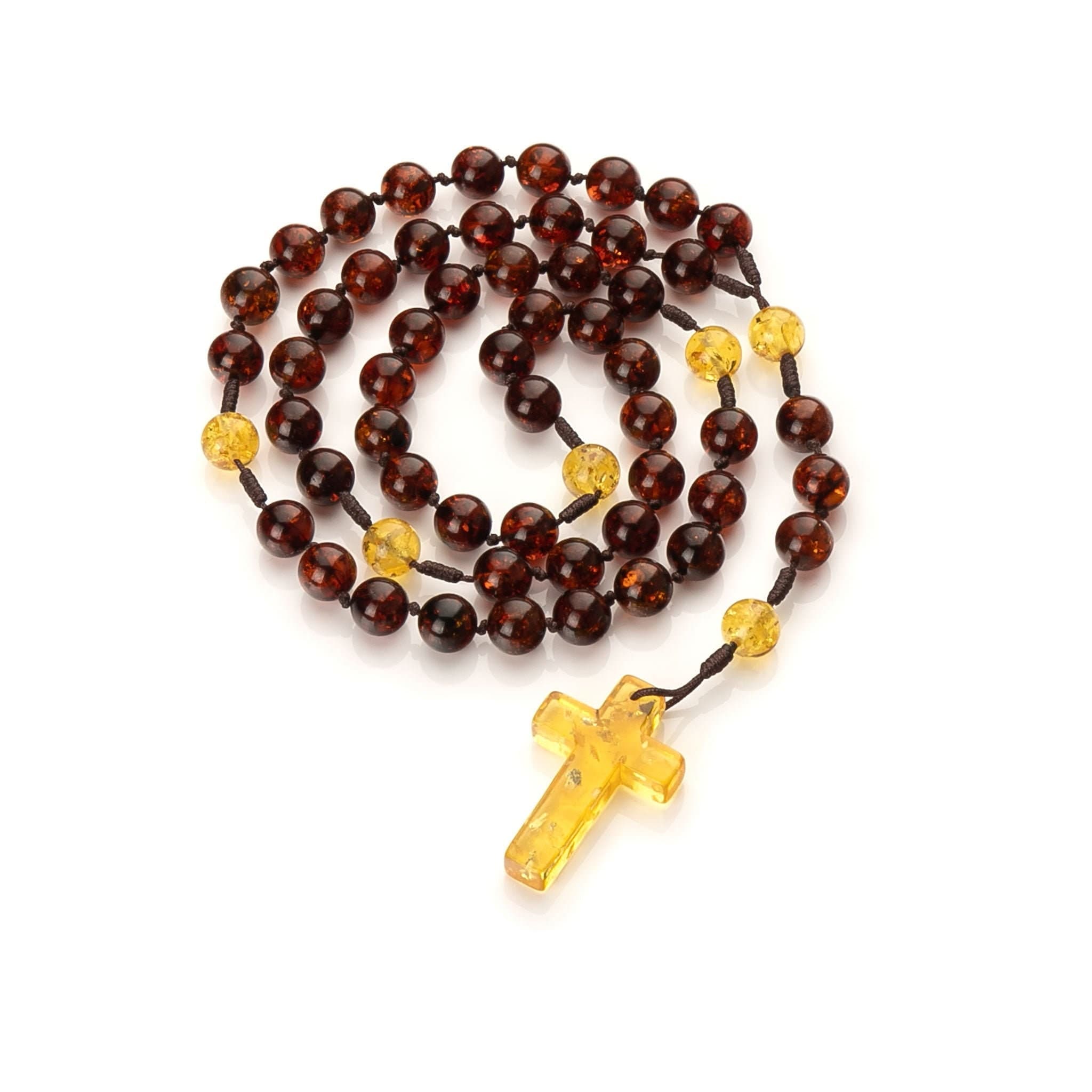 Baltic Amber Rosary: Catholic Prayer Beads, Handmade Cross - image 5