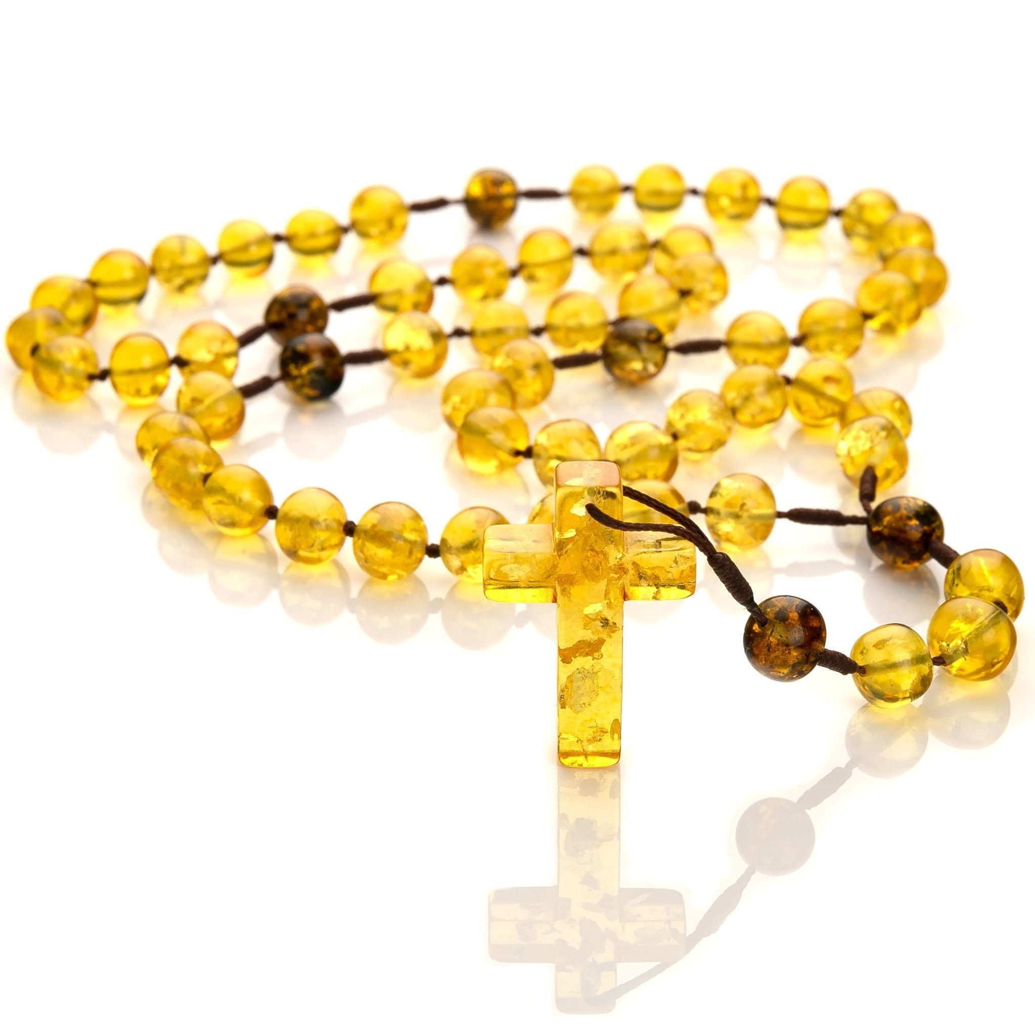 Handmade Lemon Amber Catholic Rosary: Baltic Amber Prayer Beads - image 4