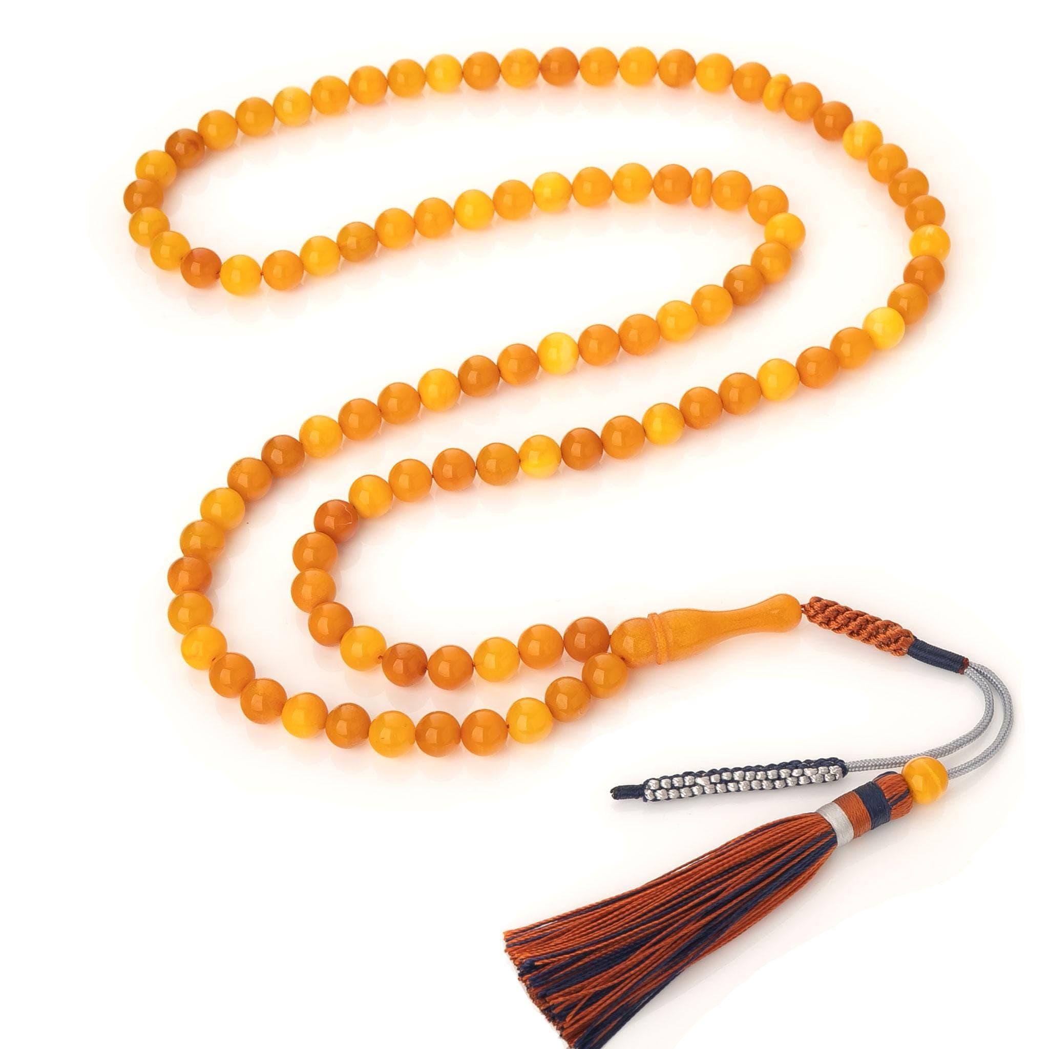 Antique Amber-99 Islamic Prayer Beads-Genuine Amber Tasbih - image 5