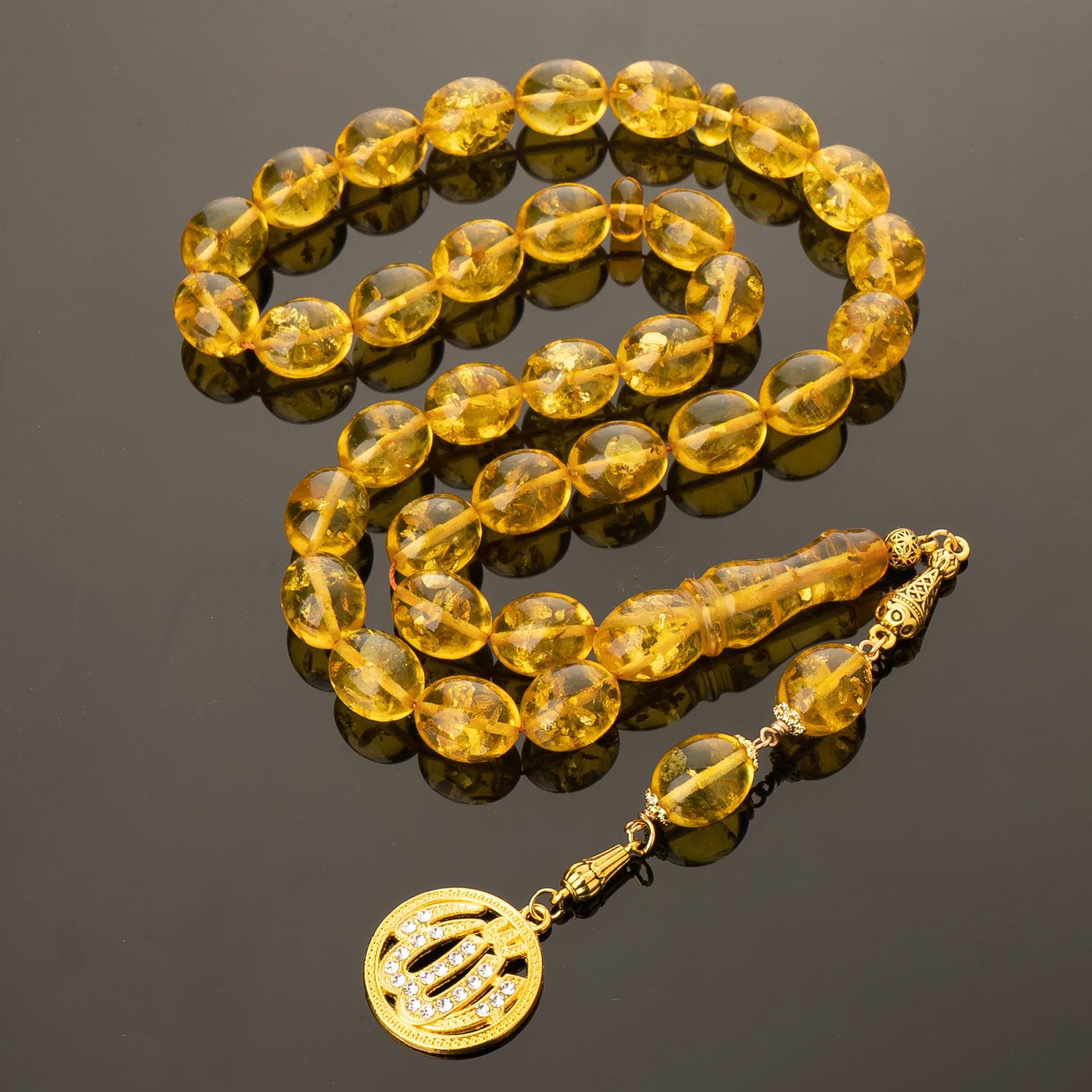 Handmade Baltic Amber Tasbih: 33-Bead Muslim Prayer Rosary - image 5