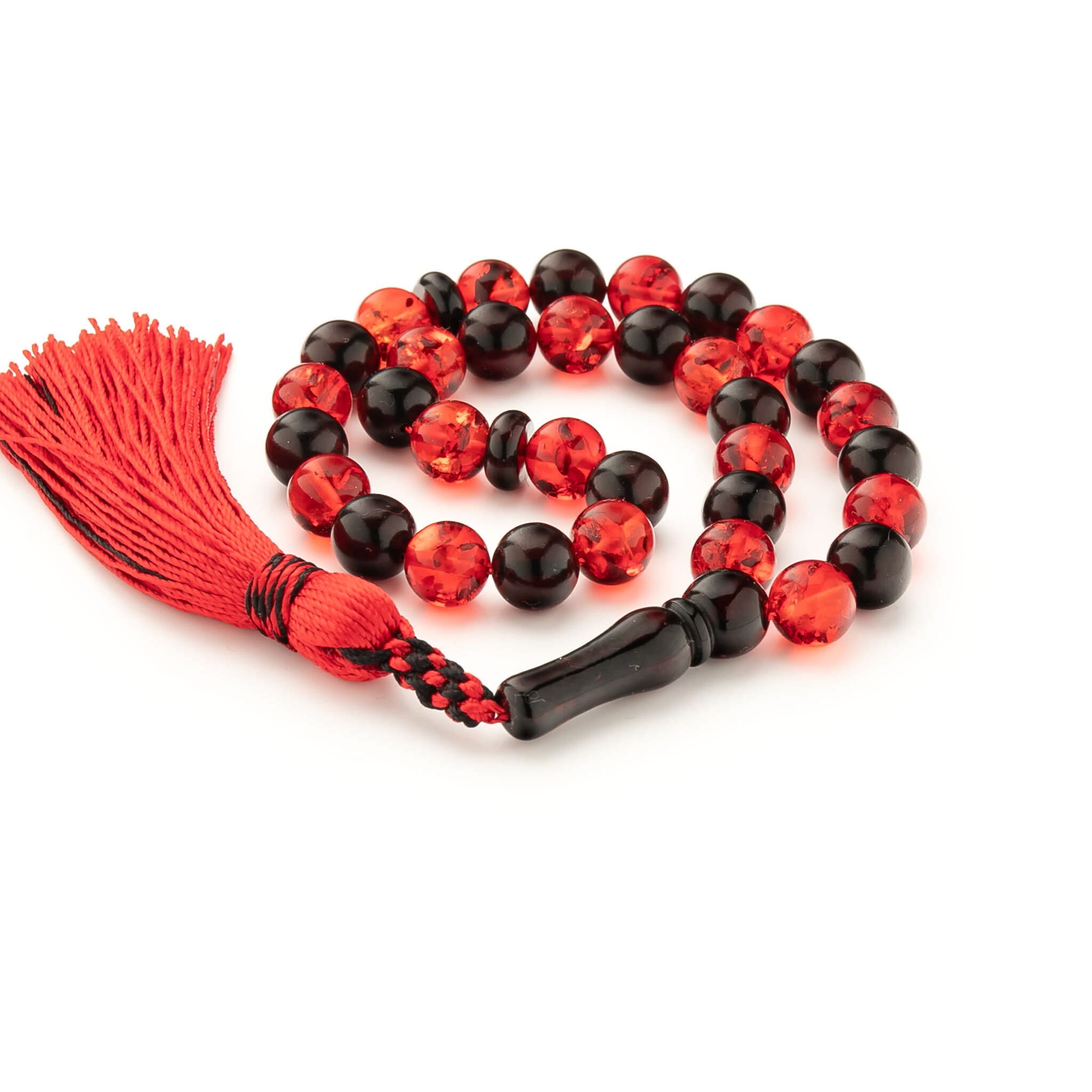 Baltic Amber Muslim Rosary: Islamic Prayer Beads with Handmade Tassel - image 4