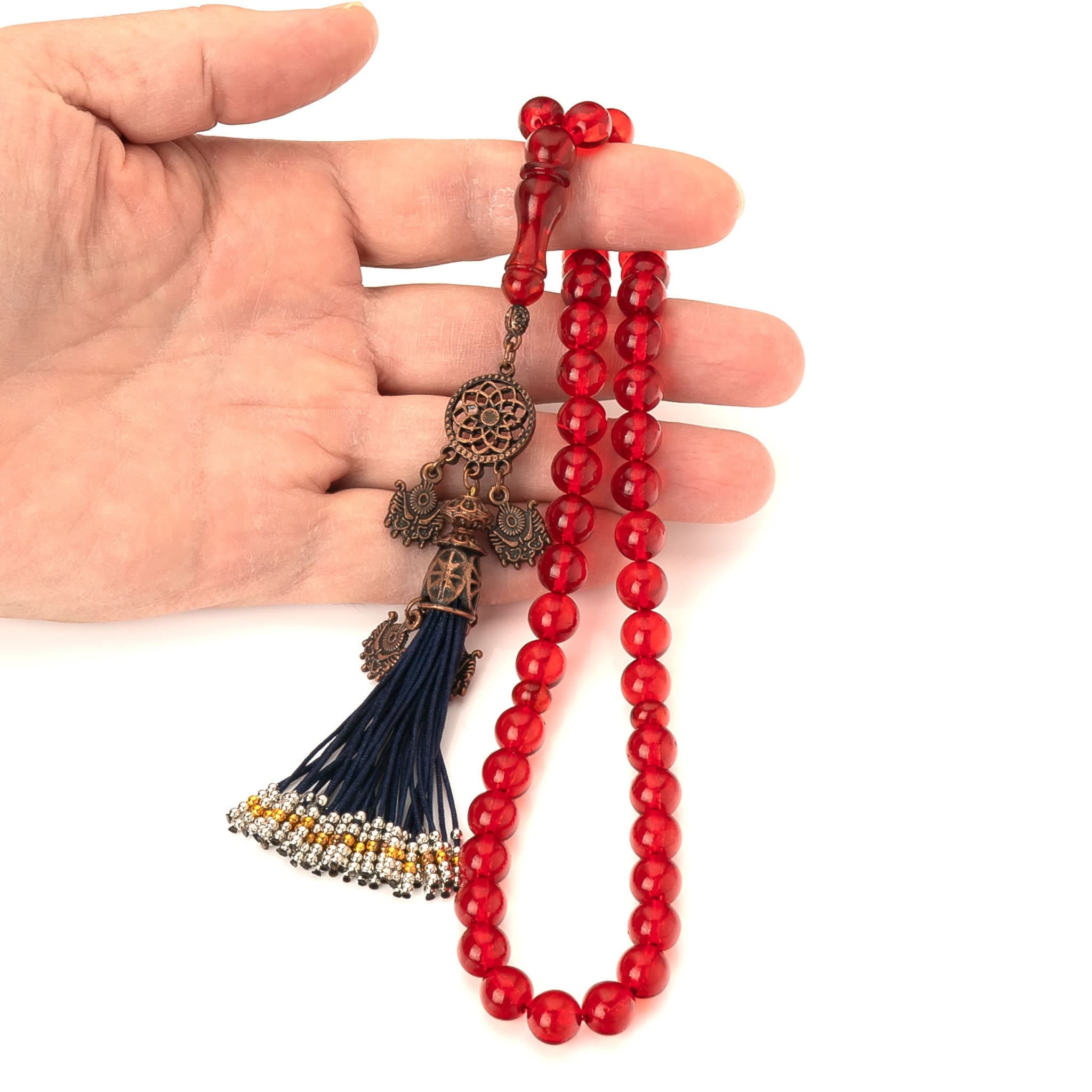 Amber Tasbih|45 Islamic Prayer Beads,34g|Misbaha|Tesbih|Sibha|Damla Kehribar|مسبحة عنبر| - image 4