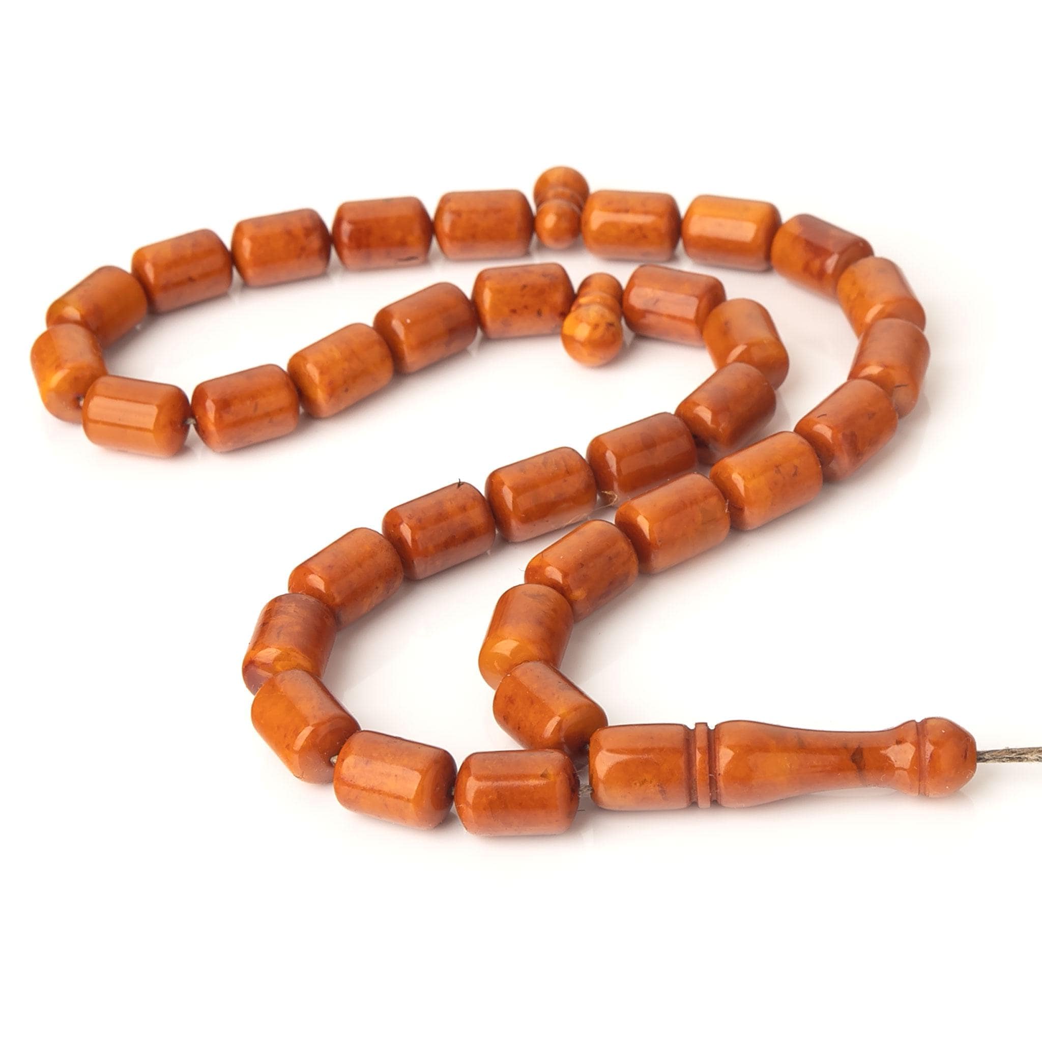Handmade Amber Tasbih: Vintage-Style Islamic Prayer Beads