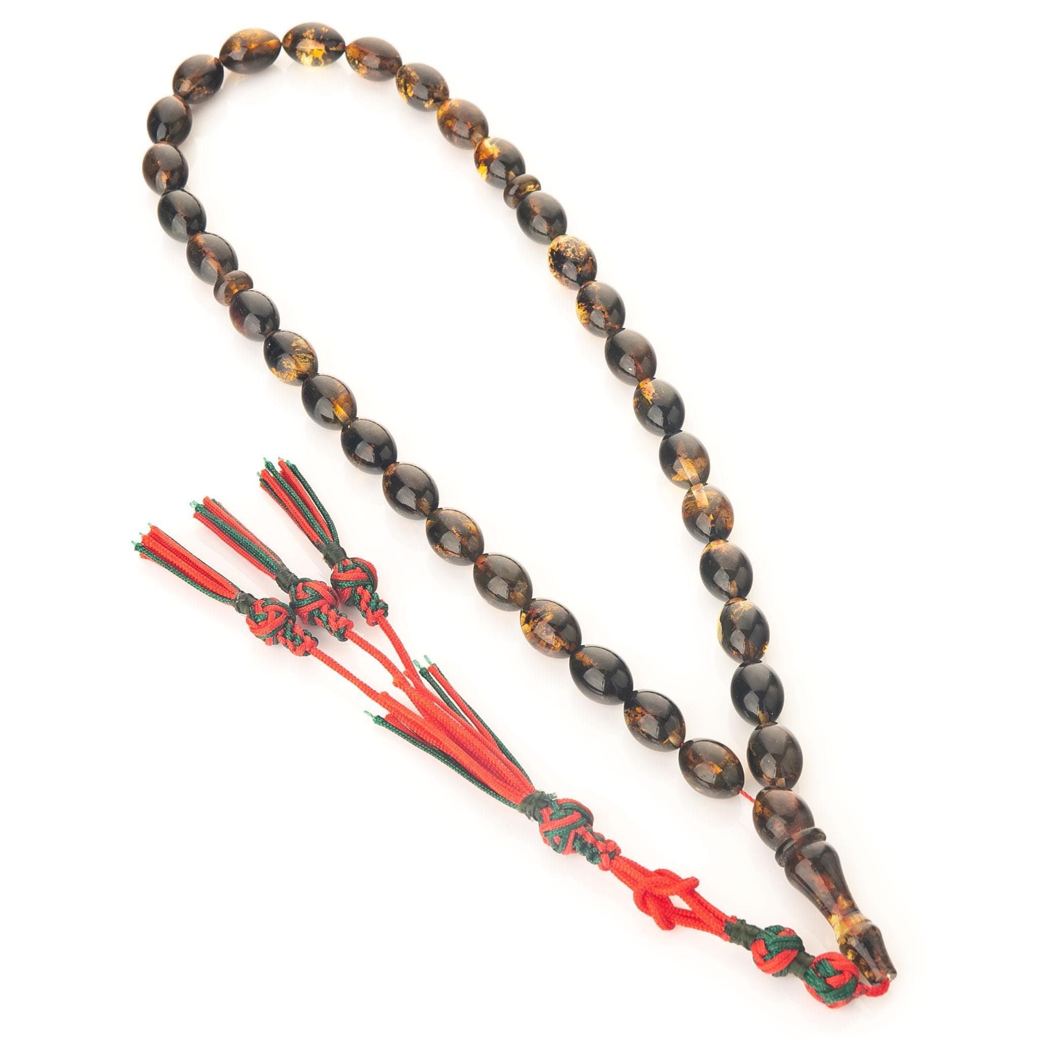 Baltic Amber Tasbih Green Tones, 33 Prayer Beads, Unique Muslim Gift - image 3