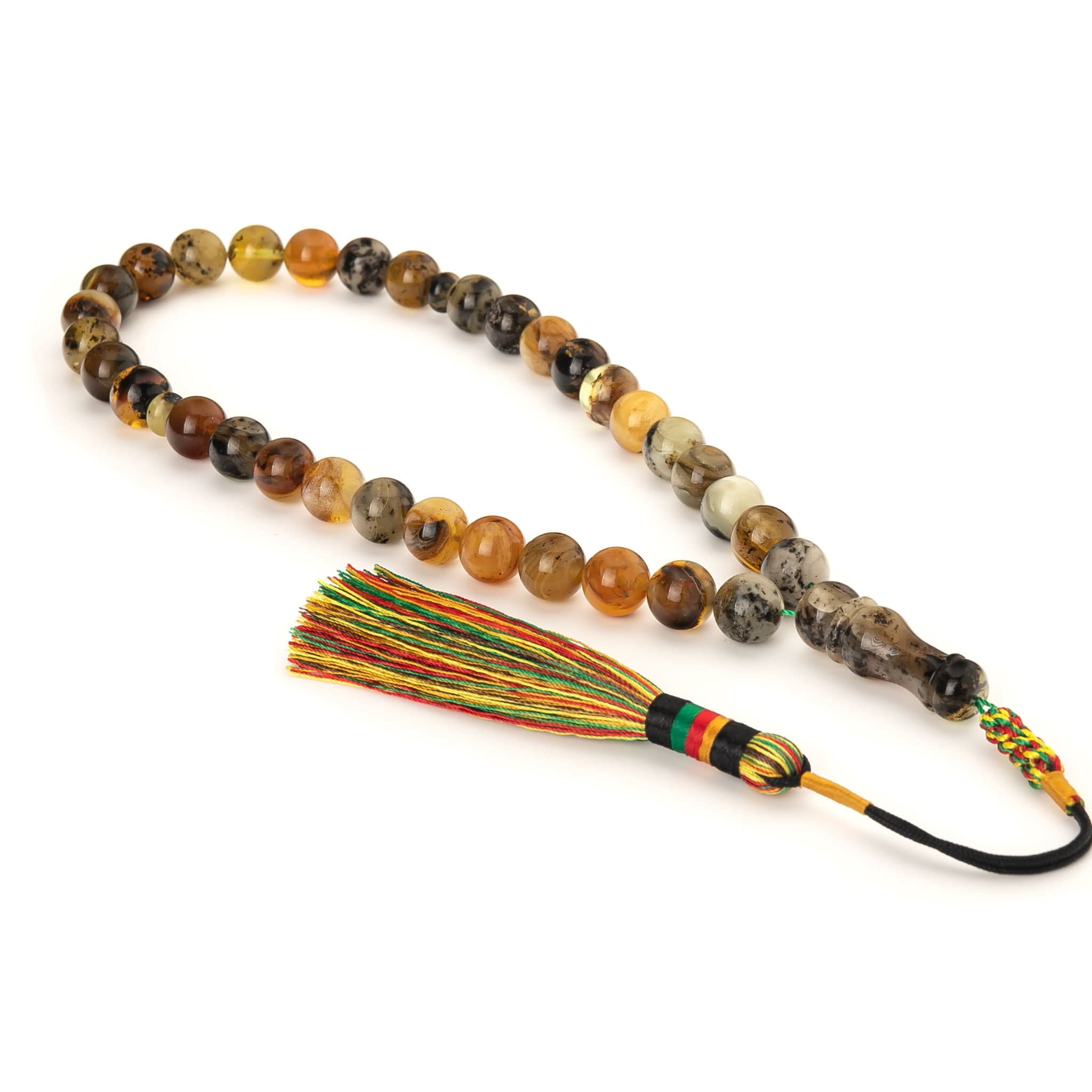 Handcrafted Genuine Amber Tasbih-Amber Rosary-Natural Amber with Inclusions-33 Islamic Prayer Beads-Misbaha-Kehribar-Fossilamber-Sibha - image 4