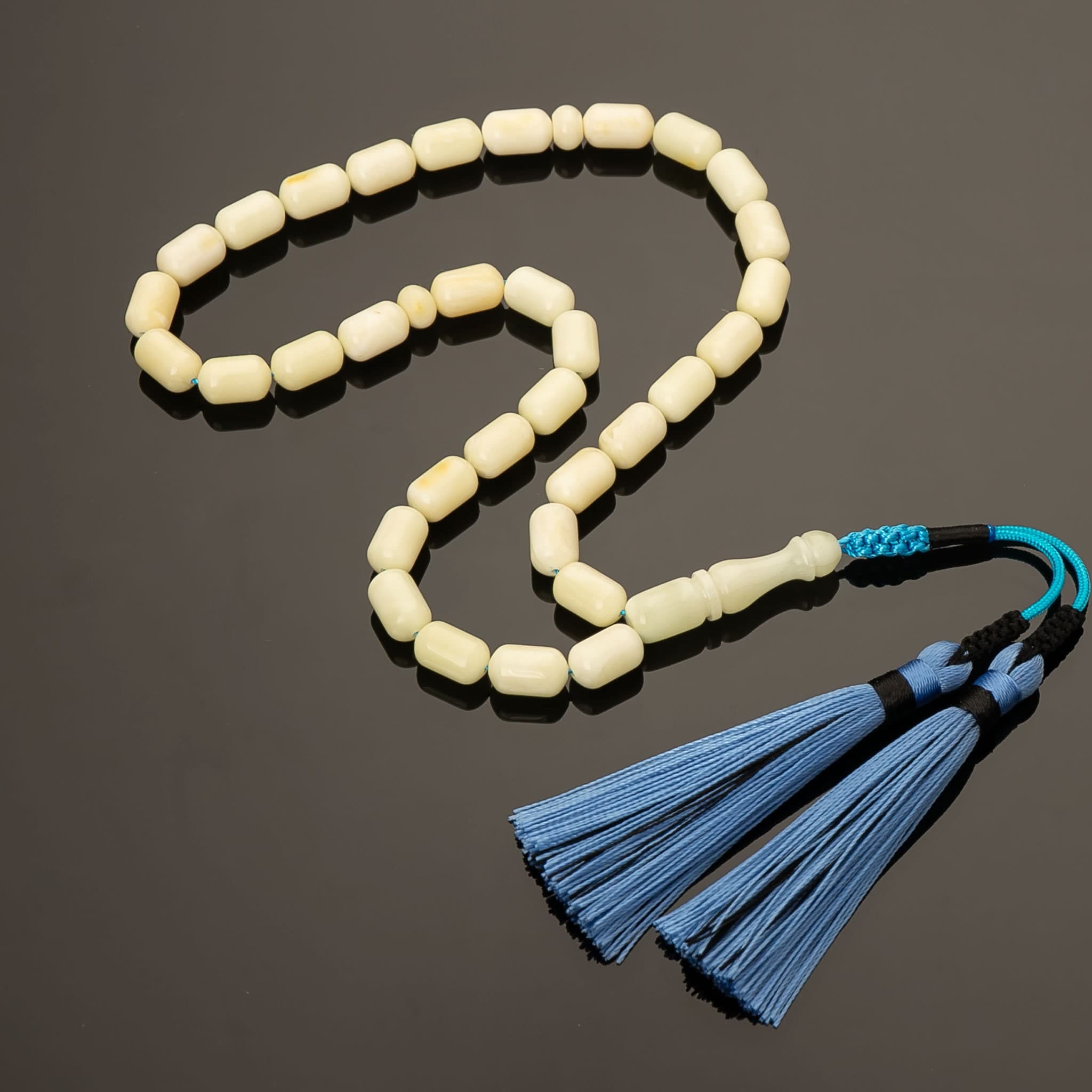 Amber Tasbih|33 Islamic Prayer Beads,19g|White Baltic Amber Rosary|