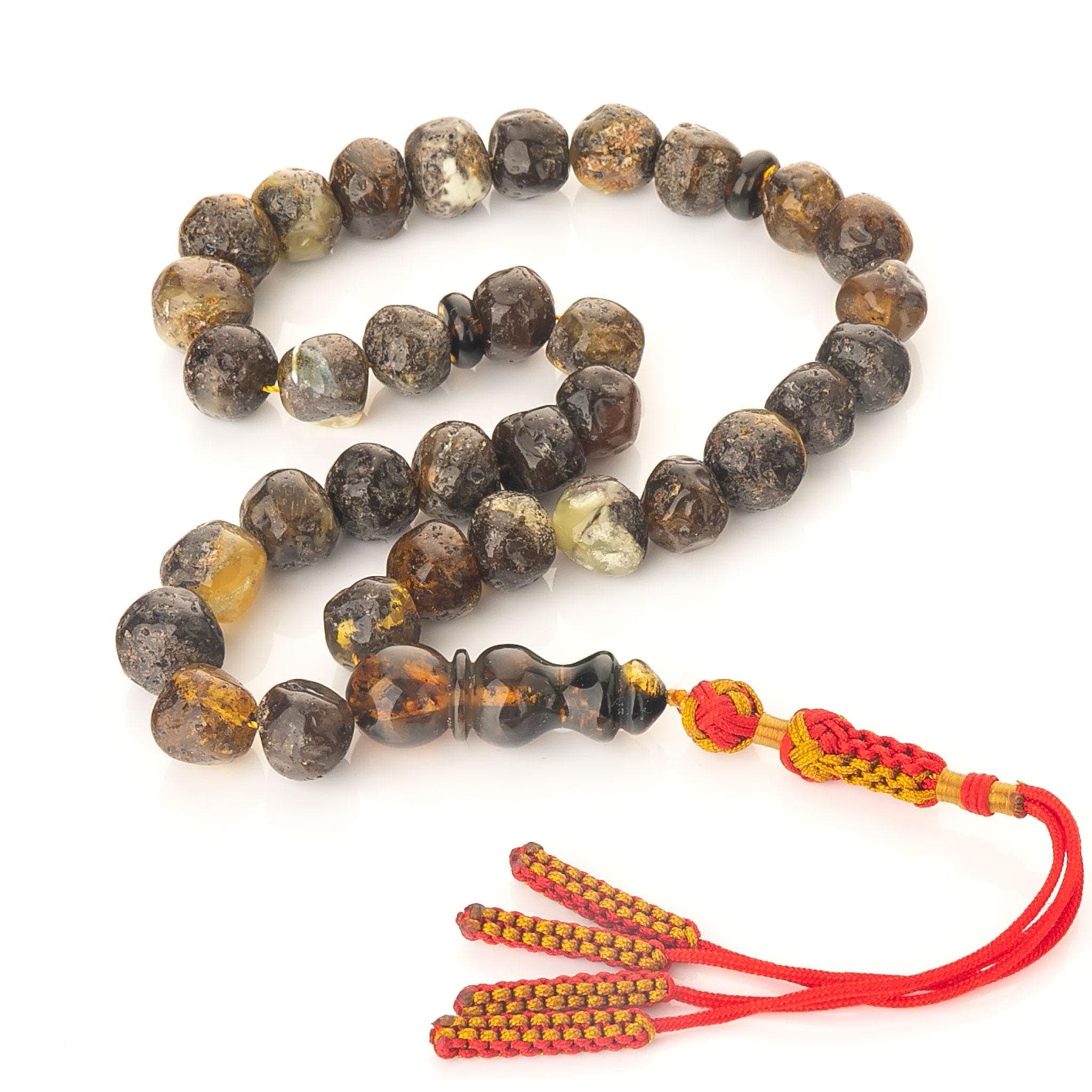 Handcrafted Baltic Tasbih – Traditional Prayer Misbaha, Natural Raw Nugget Rosary
