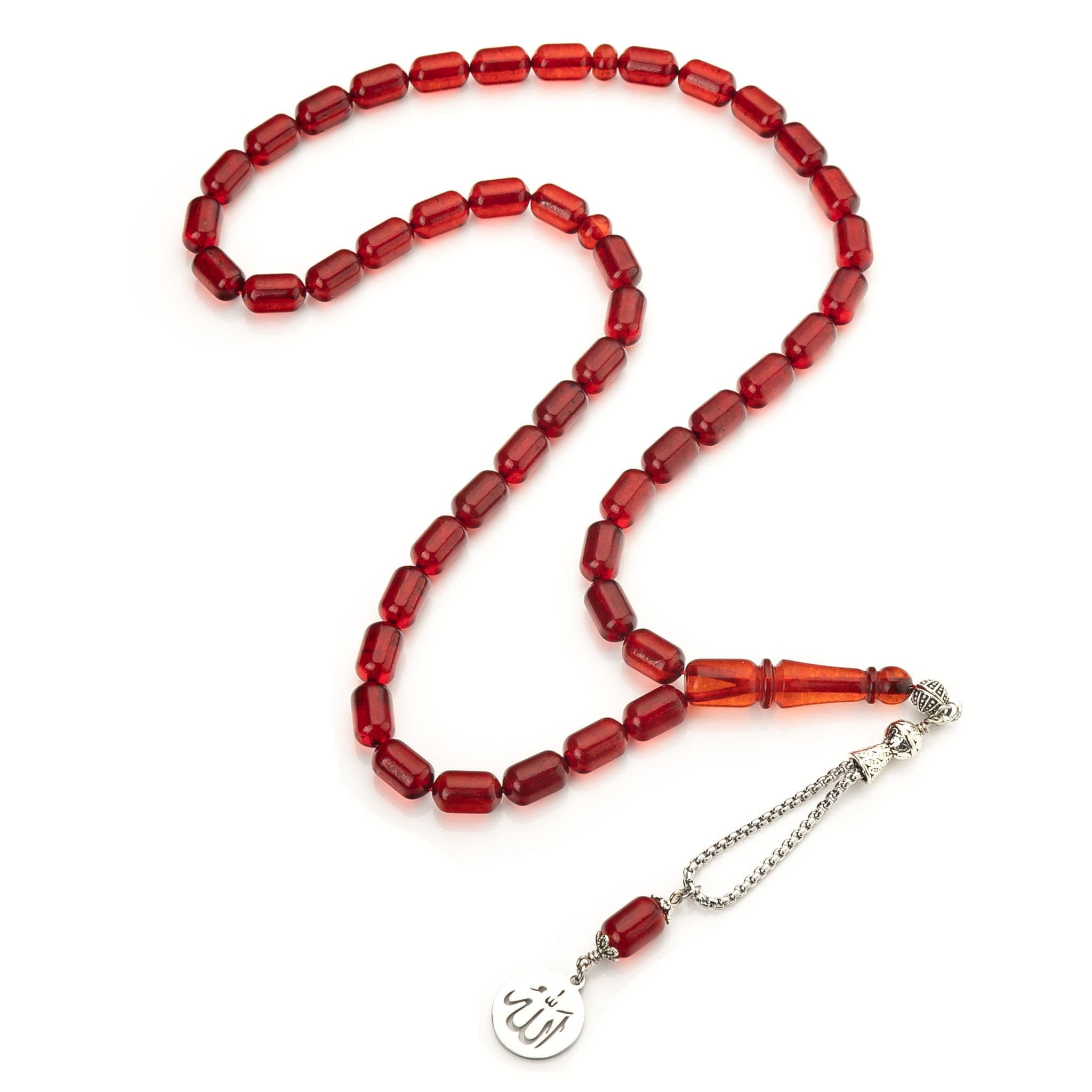 Amber Misbaha - Handmade Amber Rosary - 45 Islamic Prayer Beads - Tasbih - Sibha-مسبحة العنبر - image 3
