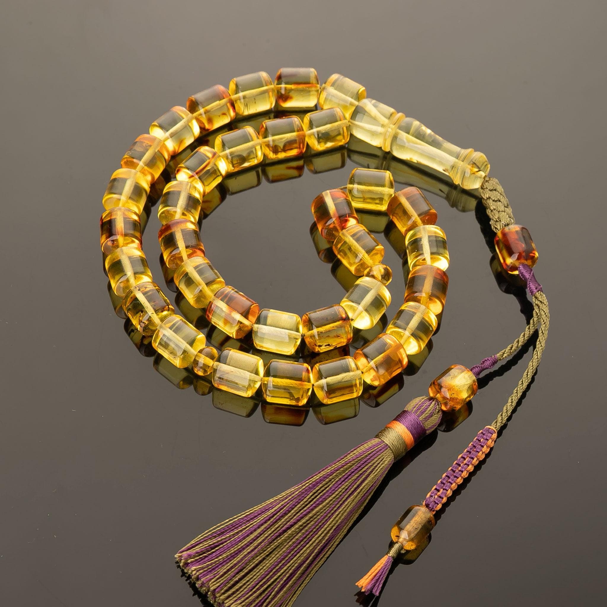 Natural Amber Tasbih-Sibha-33 Islamic Prayer Beads,47g-Handmade Amber Rosary -Кehribar-Amber Tesbih-Amber Misbaha - image 3