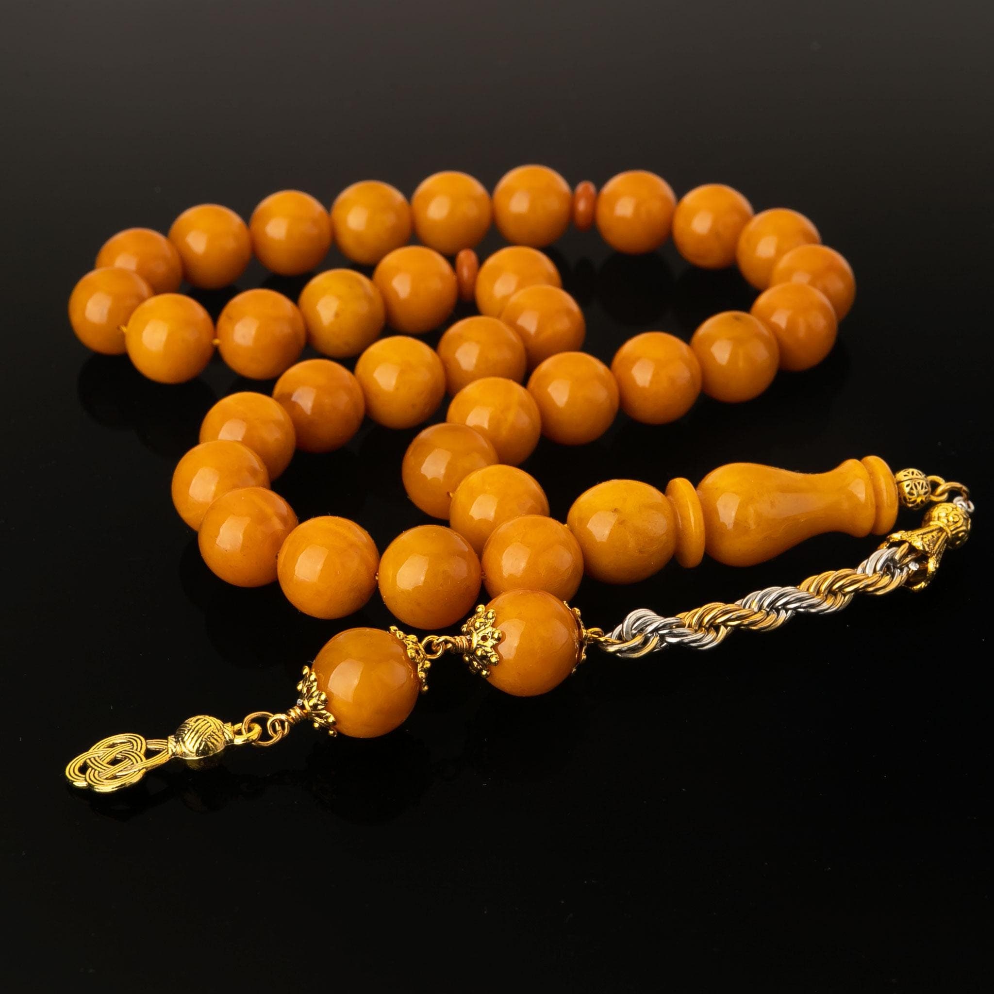 Amber Misbaha – Handcrafted  Islamic Prayer 33 Beads 67g, Brend Old Germany Amber - image 4