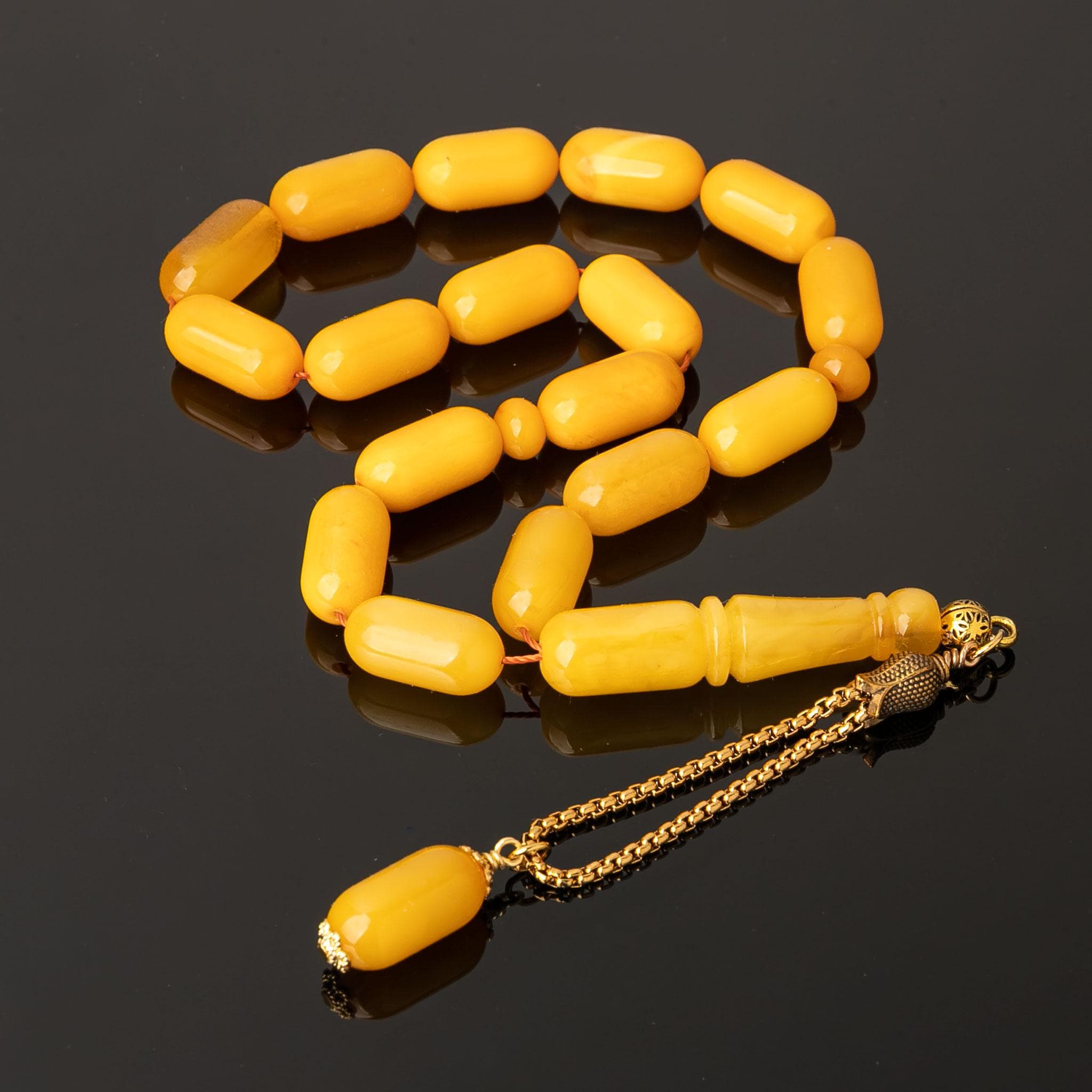 Egg Yolk Amber Natural Amber Efe Tasbih-Efe Mascot Tesbih-Amber Rosary-Handmade-Islamic Prayer Beads - image 3