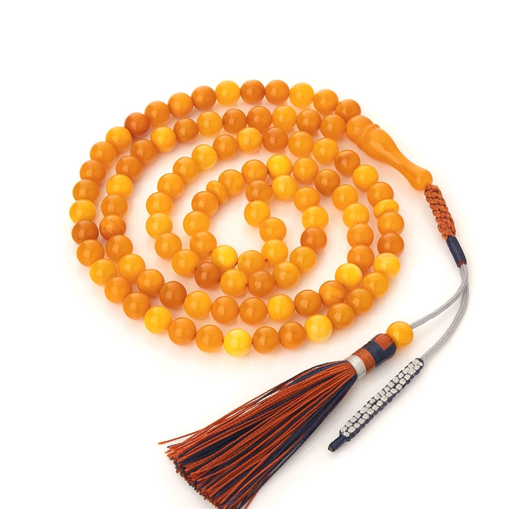Antique Amber-99 Islamic Prayer Beads-Genuine Amber Tasbih - image 3