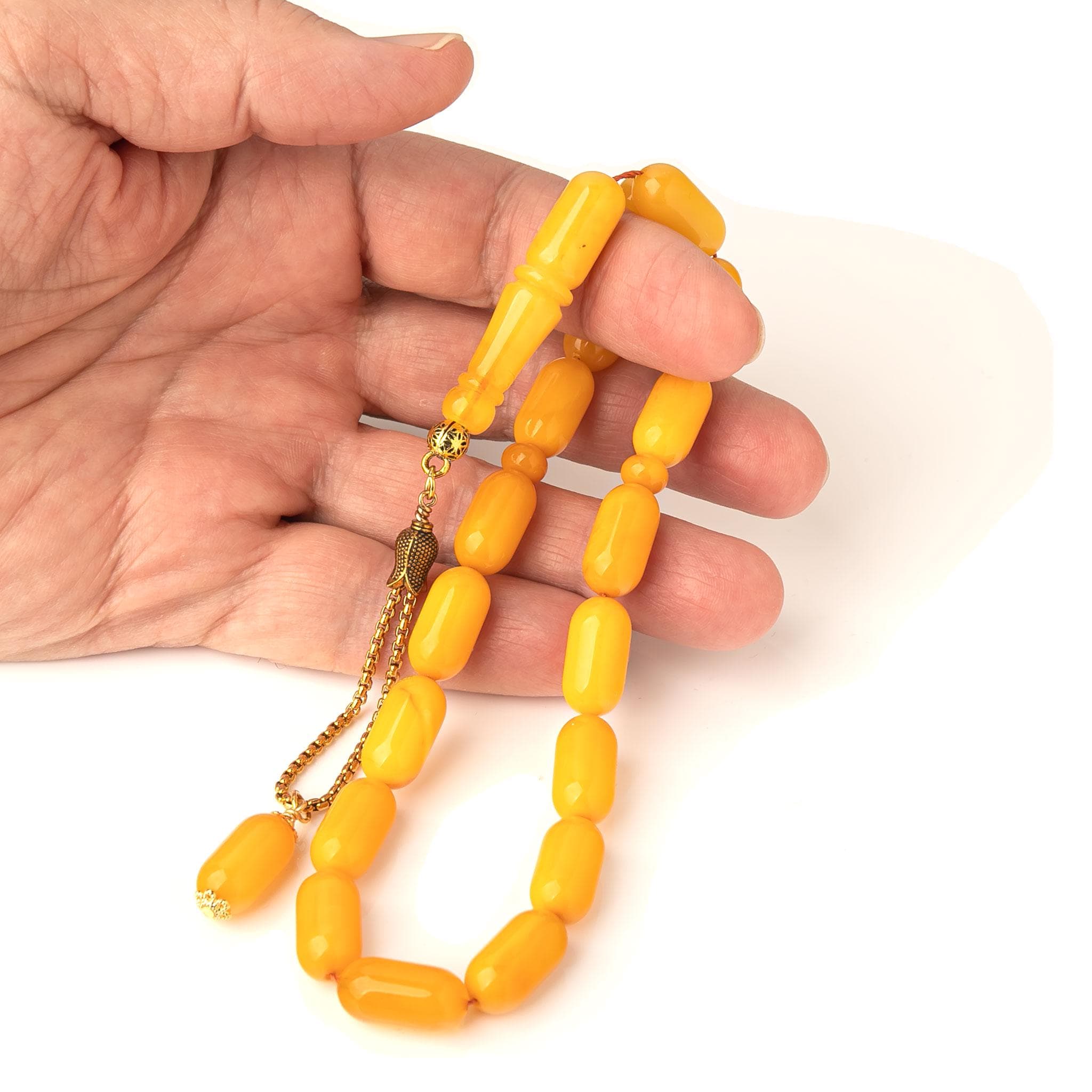 Egg Yolk Amber Natural Amber Efe Tasbih-Efe Mascot Tesbih-Amber Rosary-Handmade-Islamic Prayer Beads - image 5