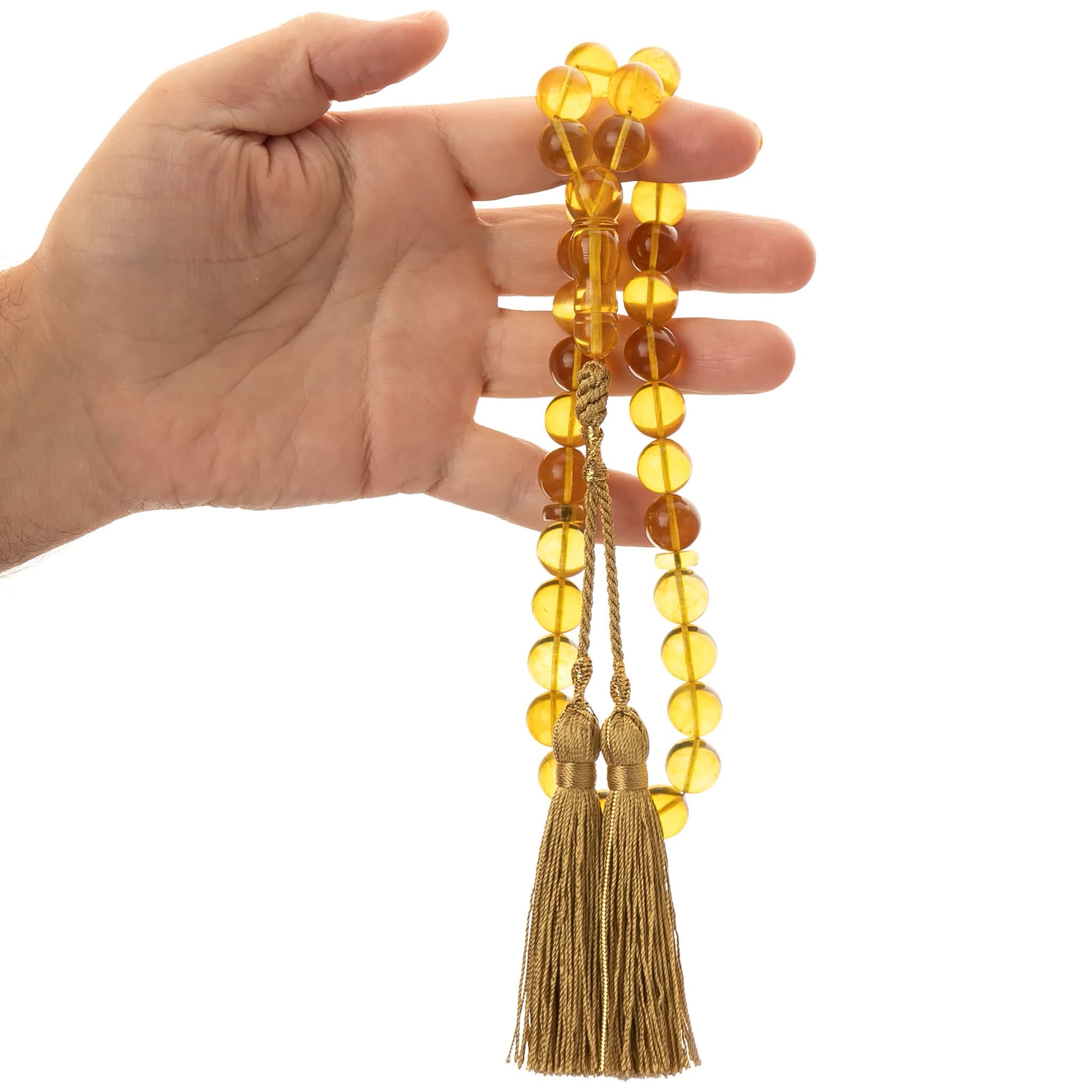 Transparent Amber Tasbih|33 Islamic Prayer Beads|Muslim Gift|حبات المسبحة الإسلامية| - image 4