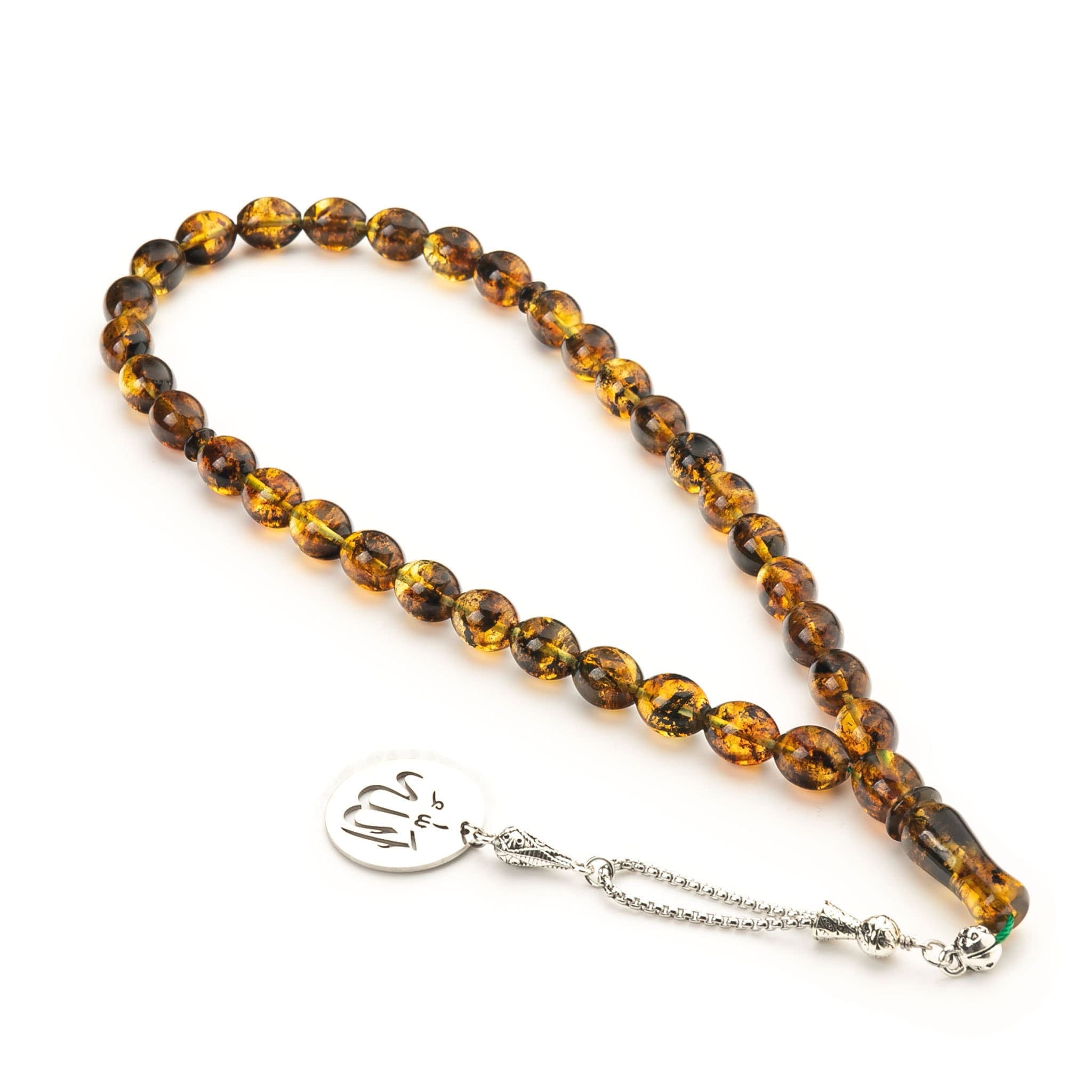 Natural Amber Tasbih: 33-Bead Muslim Prayer Rosary