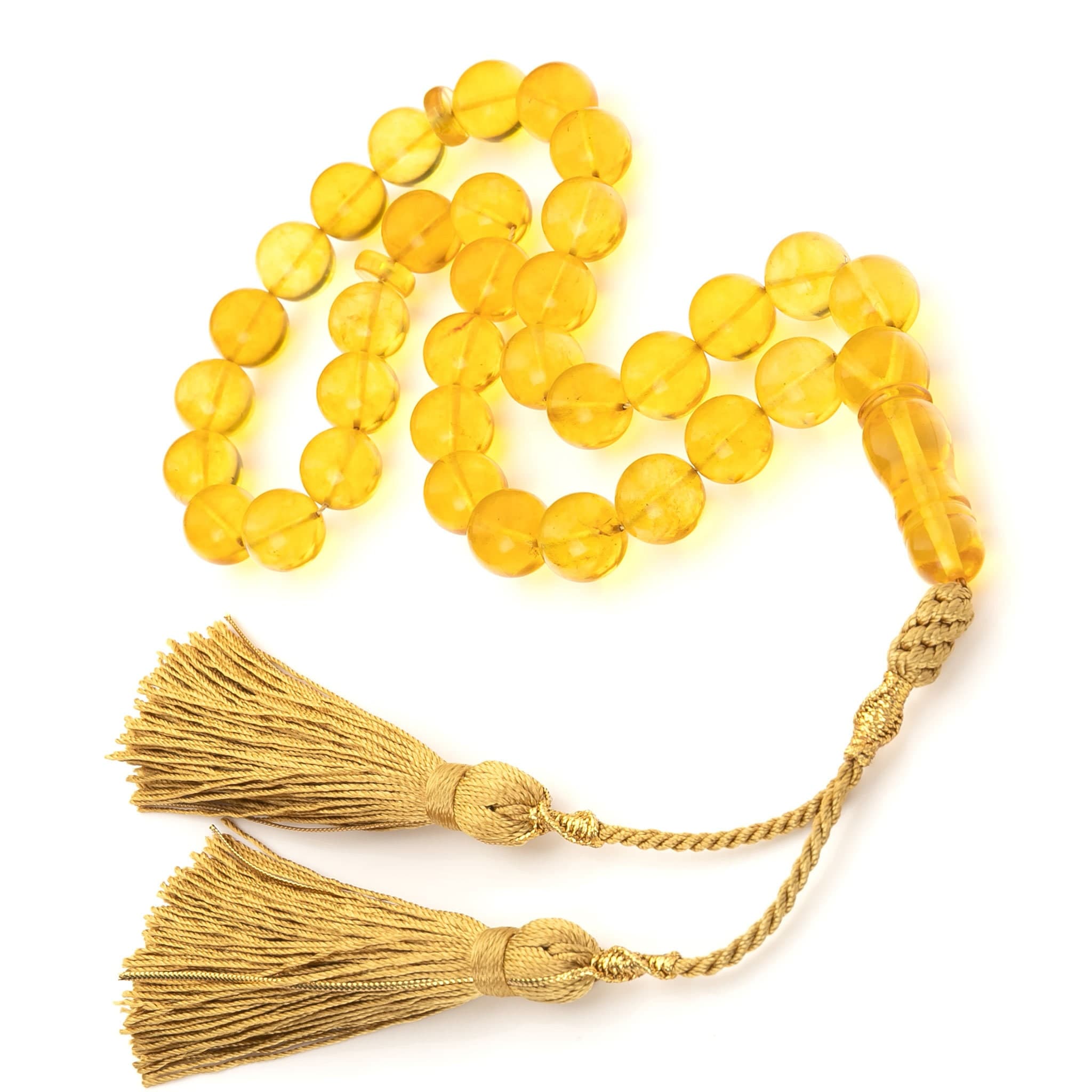 Transparent Amber Tasbih|33 Islamic Prayer Beads|Muslim Gift|حبات المسبحة الإسلامية| - image 5