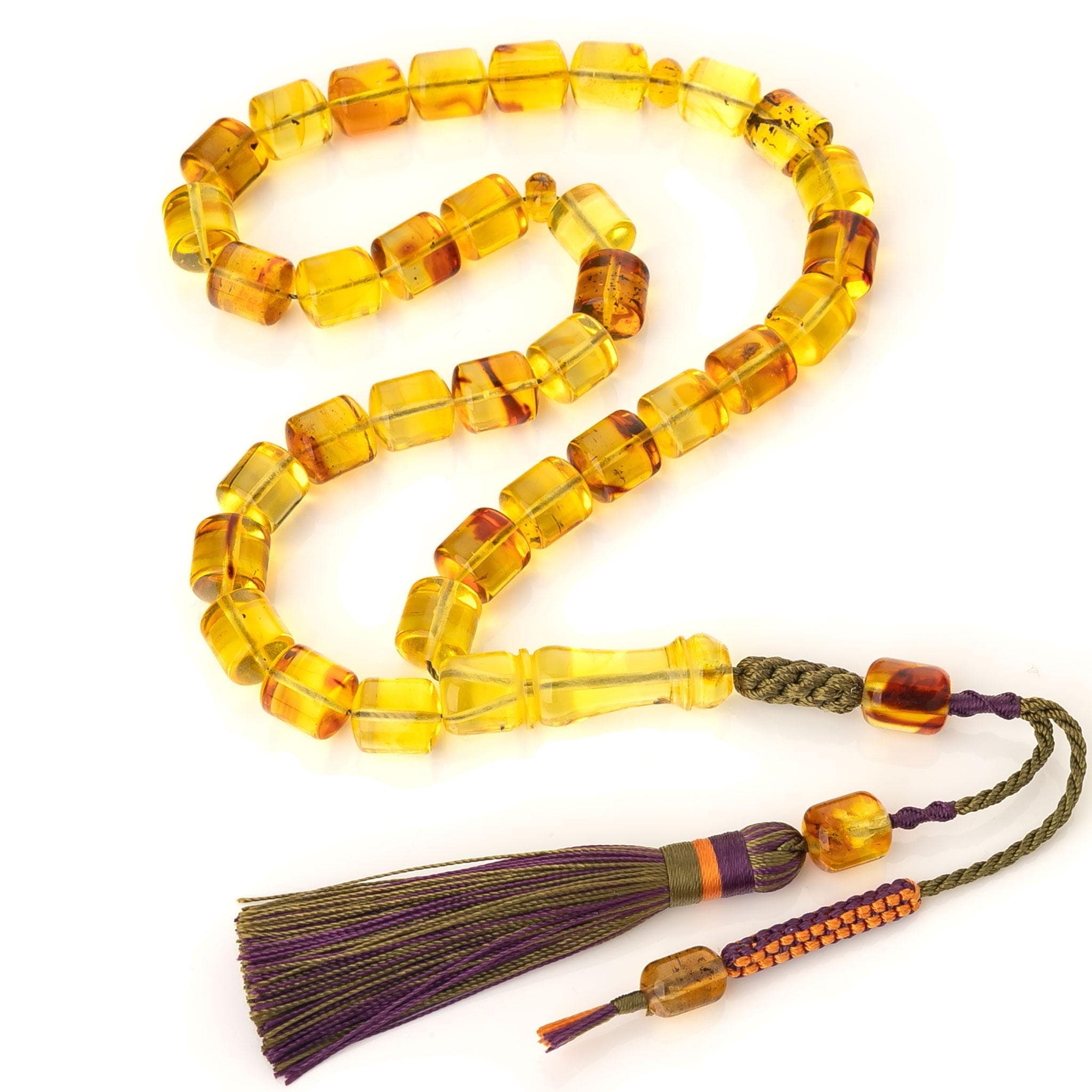 Natural Amber Tasbih-Sibha-33 Islamic Prayer Beads,47g-Handmade Amber Rosary -Кehribar-Amber Tesbih-Amber Misbaha