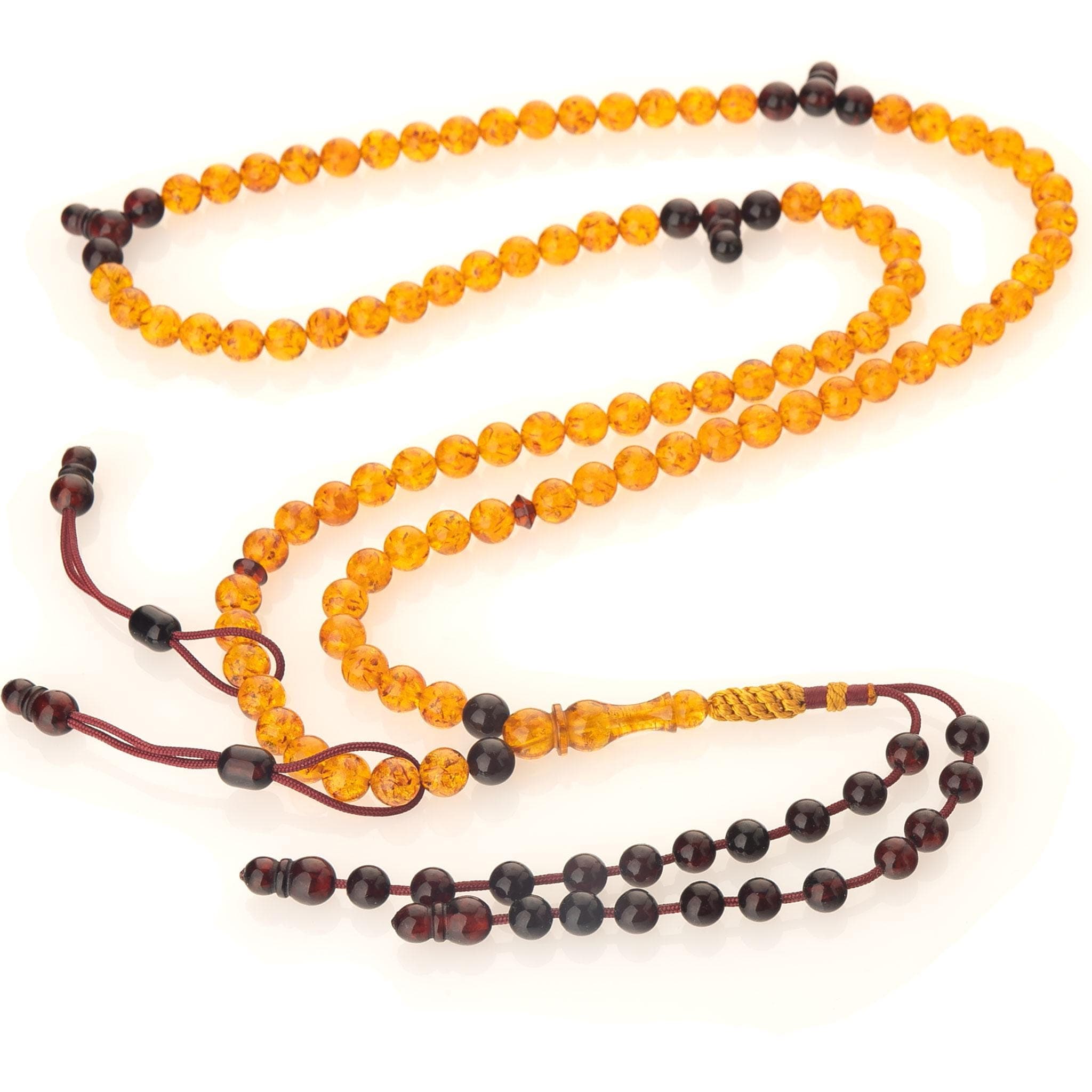 Amber Tijani Tasbih 100 Islamic Prayer Beads, Light Baltic Amber Rosary, Handmade Misbaha - image 5
