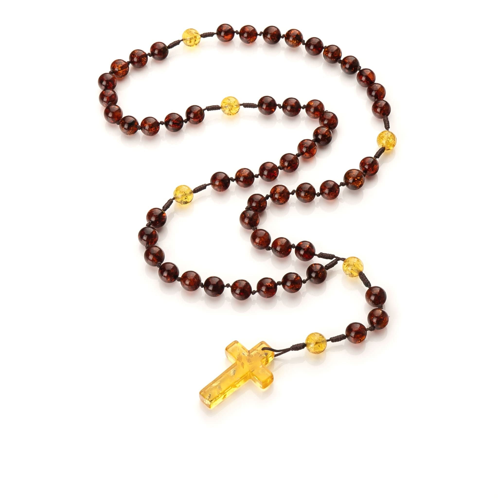 Baltic Amber Rosary: Catholic Prayer Beads, Handmade Cross - image 3