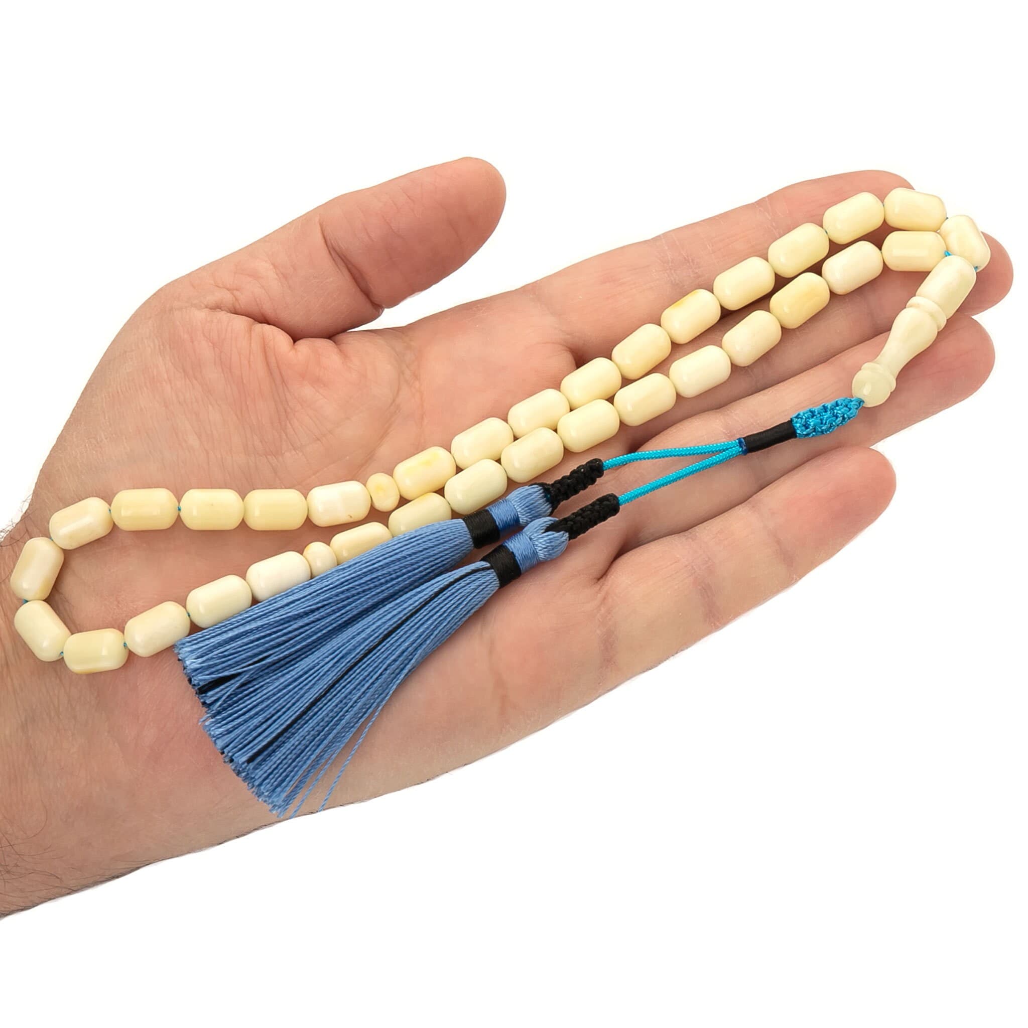 Amber Tasbih|33 Islamic Prayer Beads,19g|White Baltic Amber Rosary| - image 4