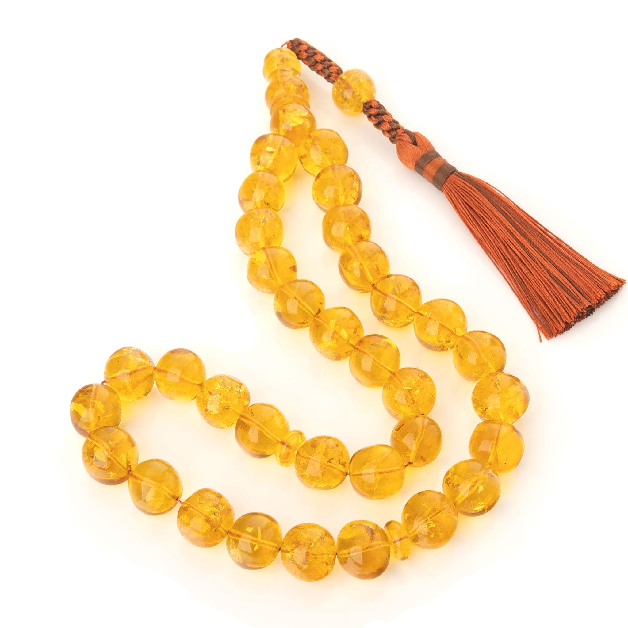 Baltic Amber Tasbih: Handmade Muslim Prayer Beads with Tassel (73g) - image 4