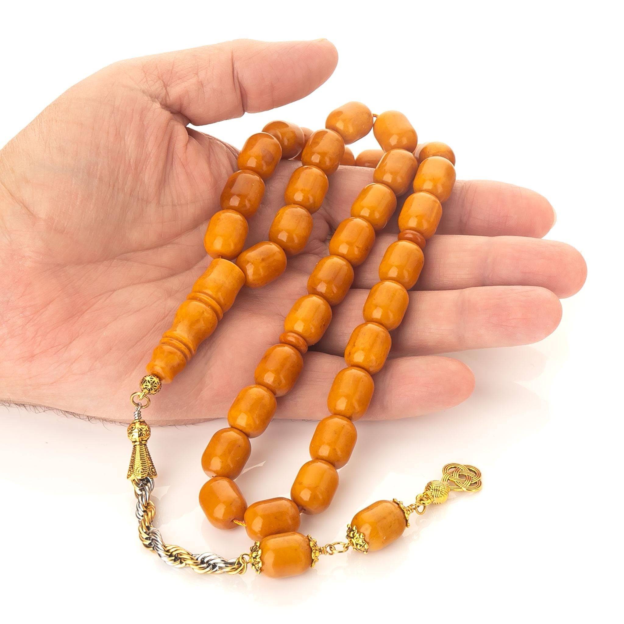 Old German Style Amber Misbaha – 33 Islamic Prayer Beads, 65g | Collectible Amber Rosary - image 4