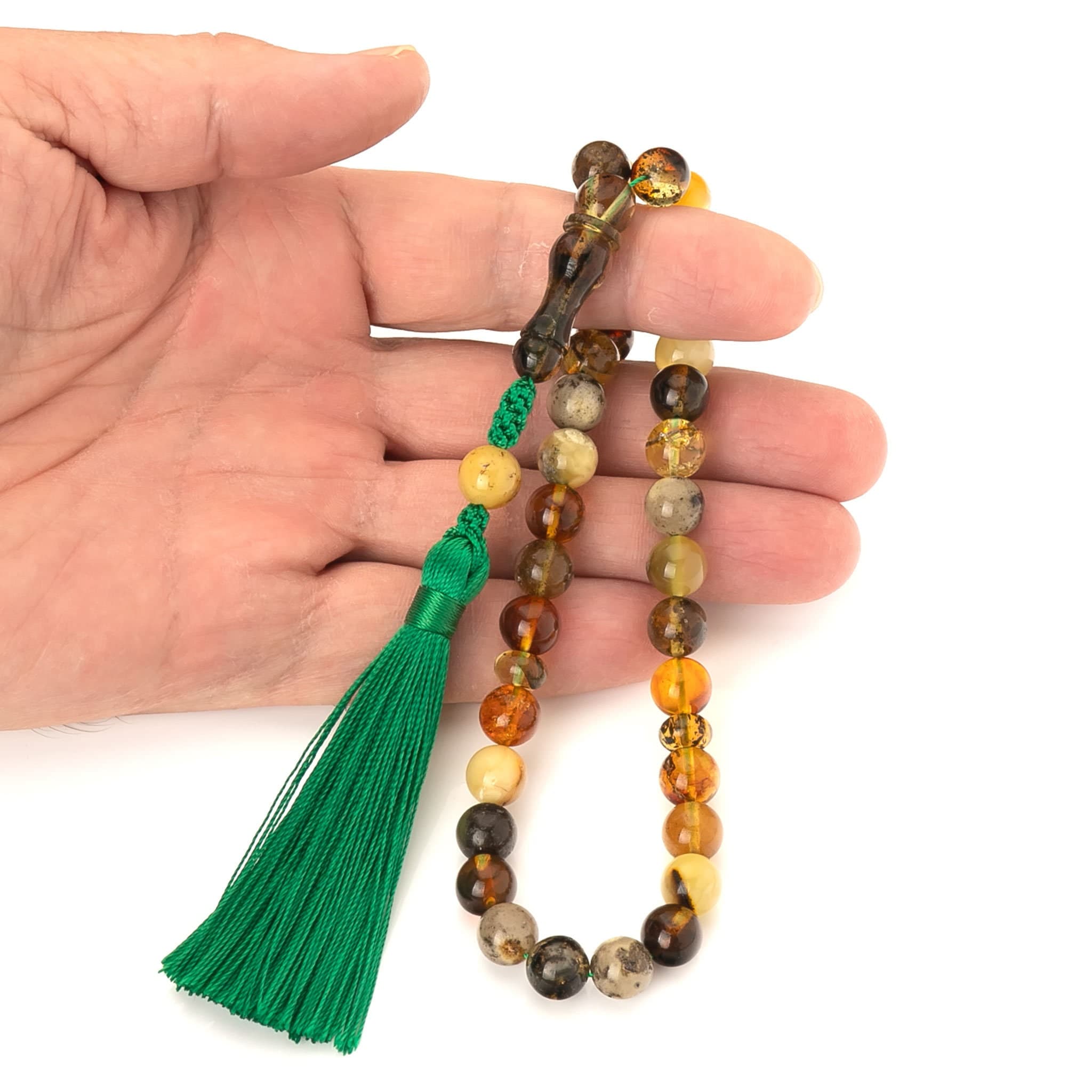 Real Amber Tasbih|33 Islamic Prayer Beads,19g|Misbaha|Tesbih|Sibha|Damla Kehribar|مسبحة عنبر| - image 5