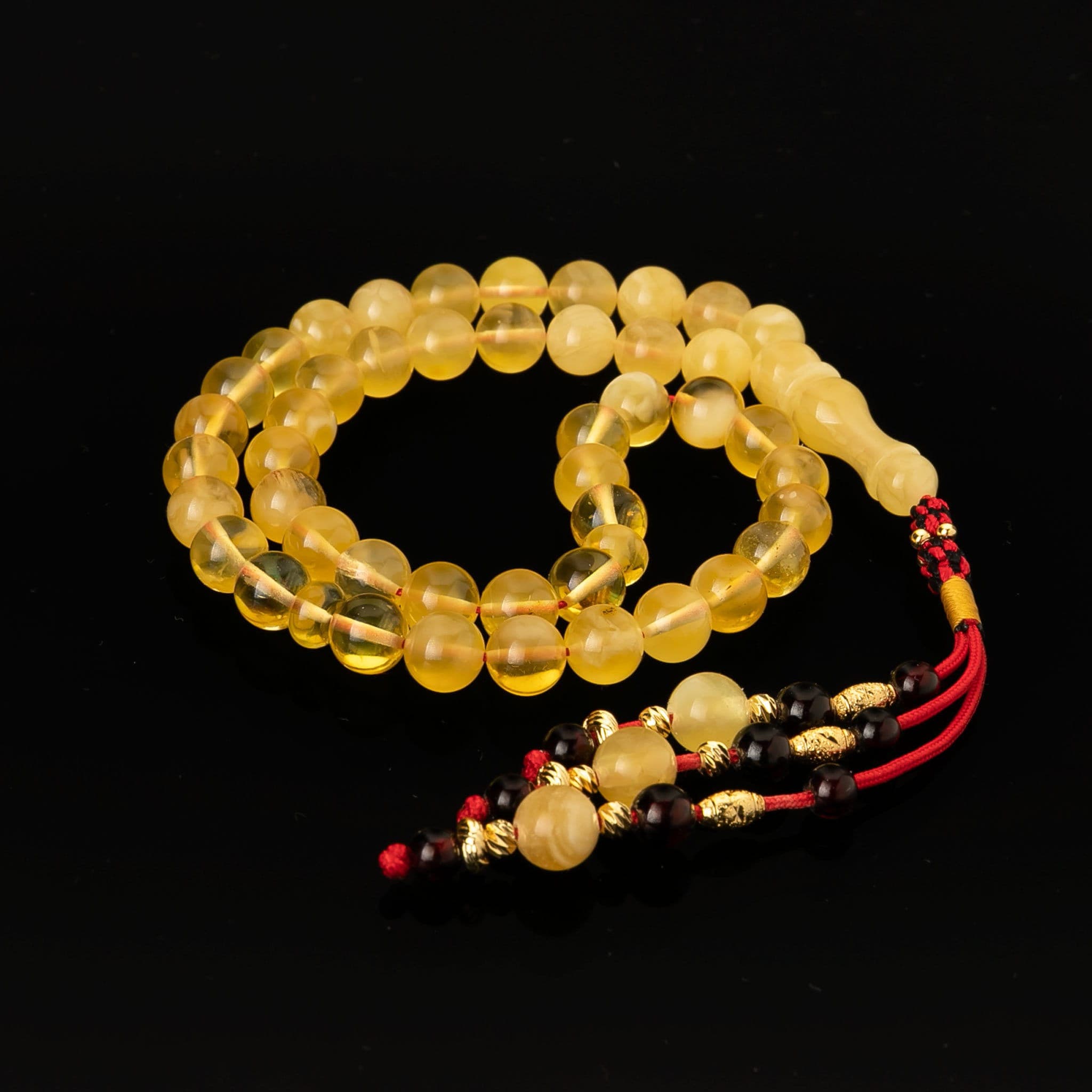 Genuine Baltic Amber Misbaha: Islamic Prayer Beads Tasbih