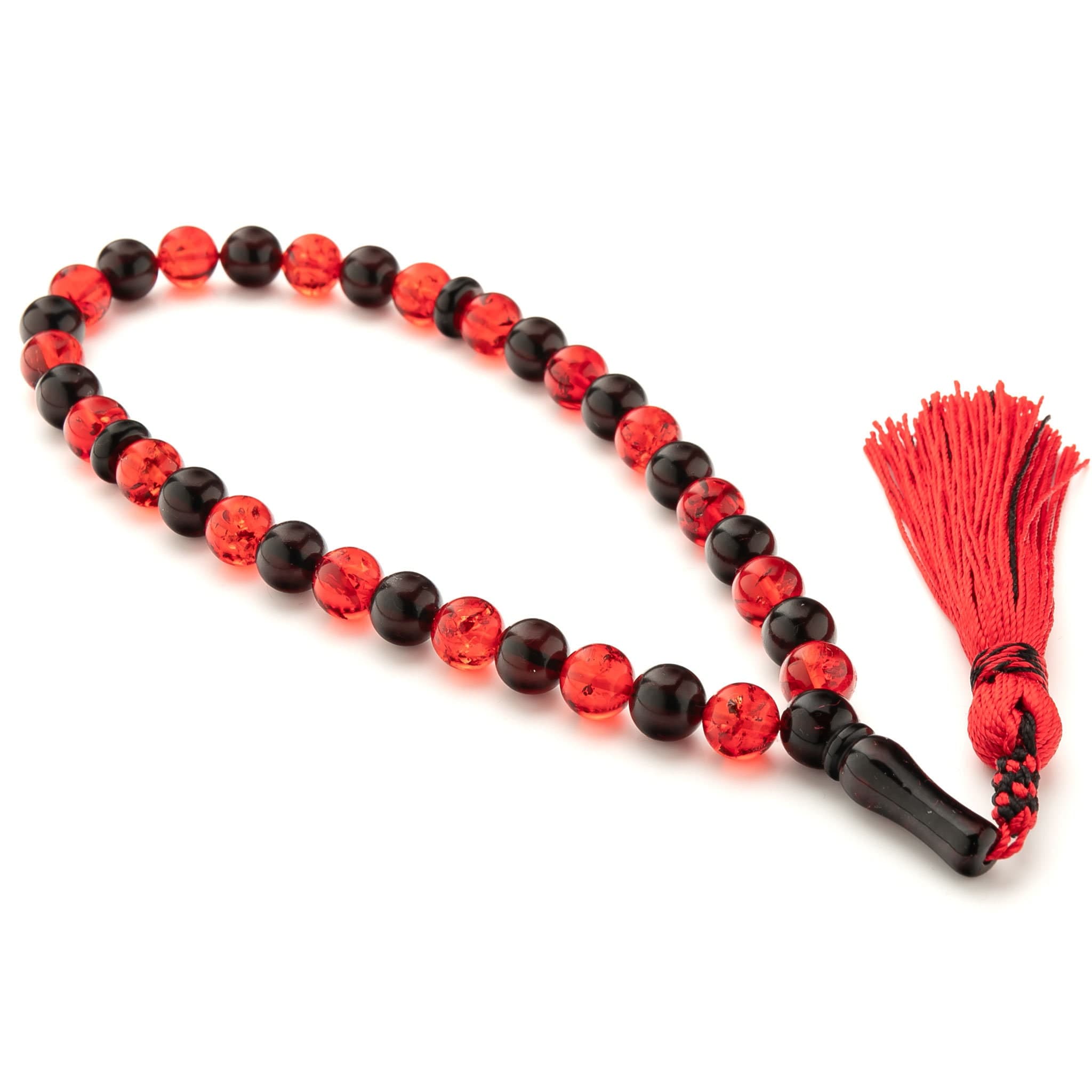 Baltic Amber Muslim Rosary: Islamic Prayer Beads with Handmade Tassel - image 3