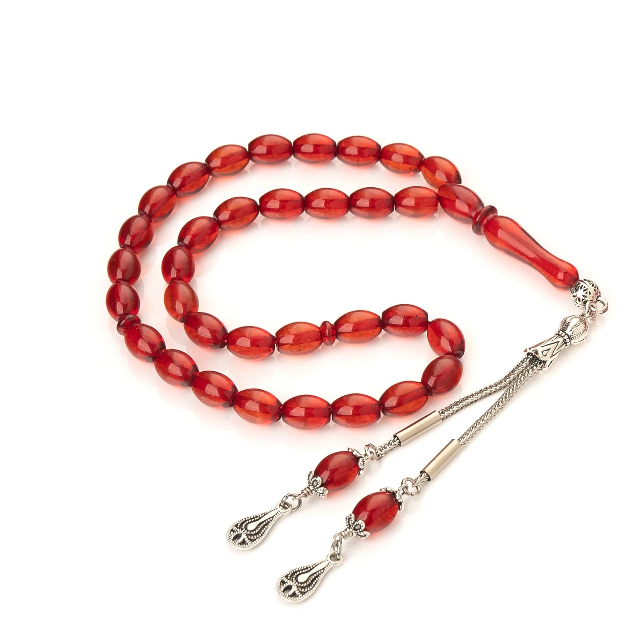 Amber Tasbih: 33-Bead Islamic Prayer Rosary with Imam - image 3